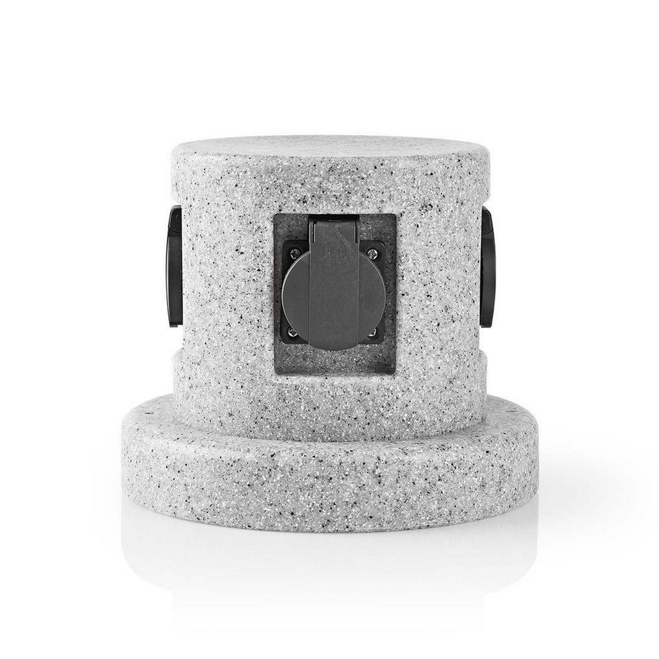 nedis Steckdose »Garten in Stein−Optik, rund, 4−fach IP44