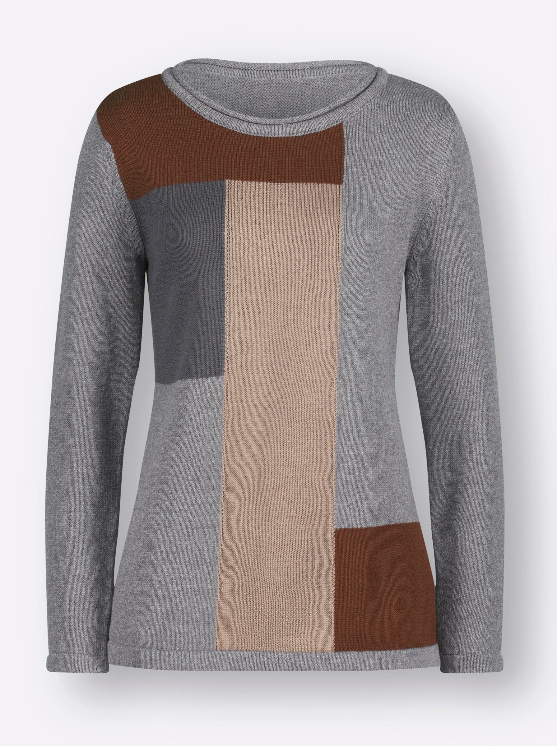 Strickpullover Pullover Langarm Intarsien