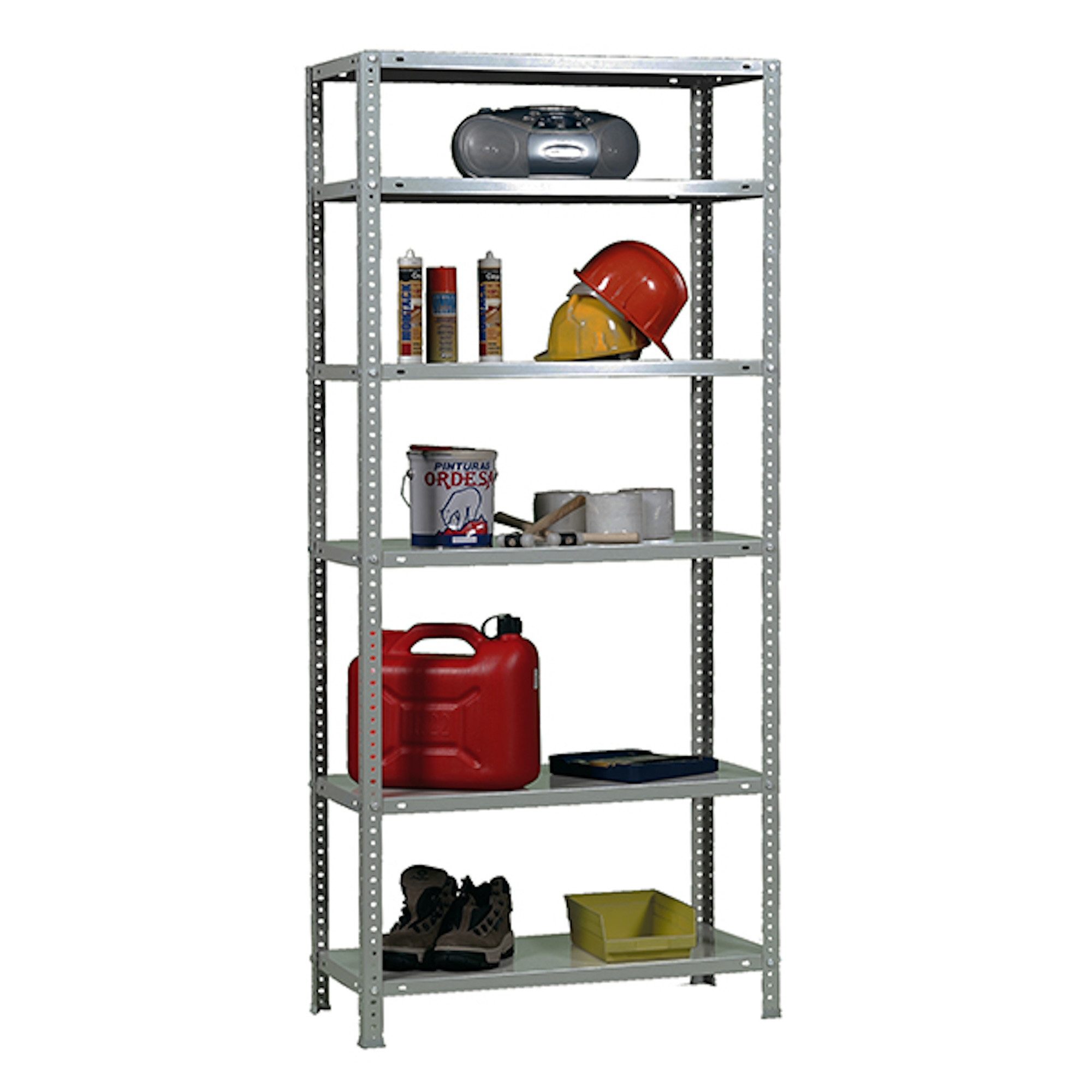 PROREGAL® Schwerlastregal Schraubregal PANDA TALL 200x80x30cm 6 Fachböden 100kg Verzinkt, Schraubregal Lagerregal Kellerregal Metallregal bis zu 600kg Fachlast – Bild 3 von 5