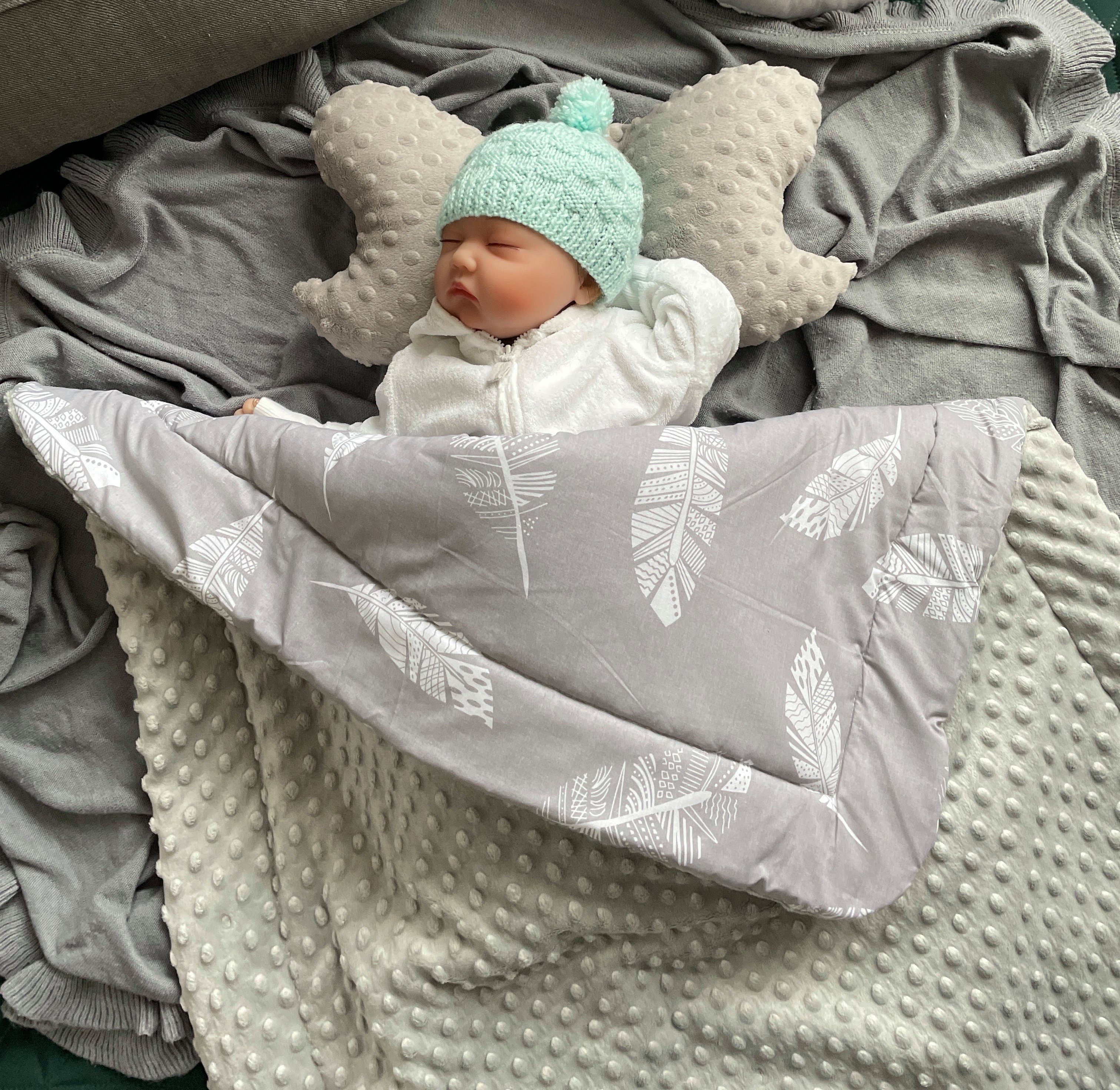 Babydecke Warm, Mittelwarm BAUMWOLLE/MINKY Babydecke 80x100 cm Kuscheldecke