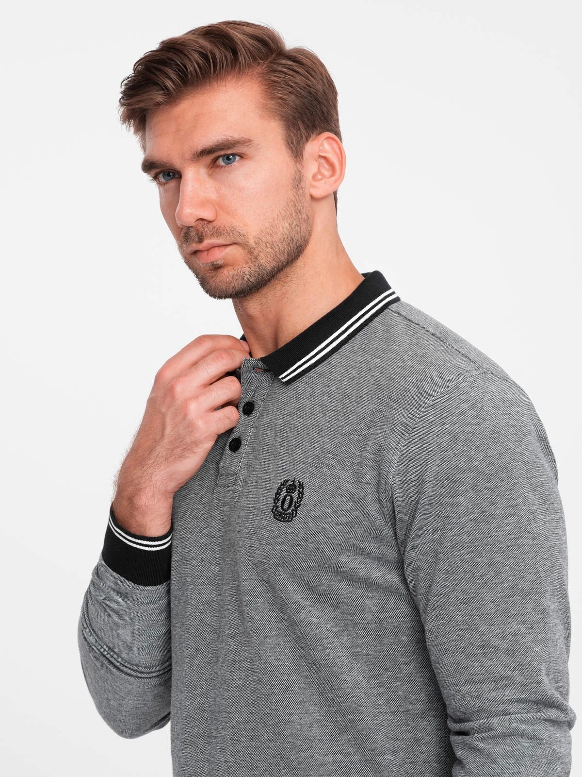 OMBRE Langarm-Poloshirt Herren-Polo-Langarm günstig online kaufen