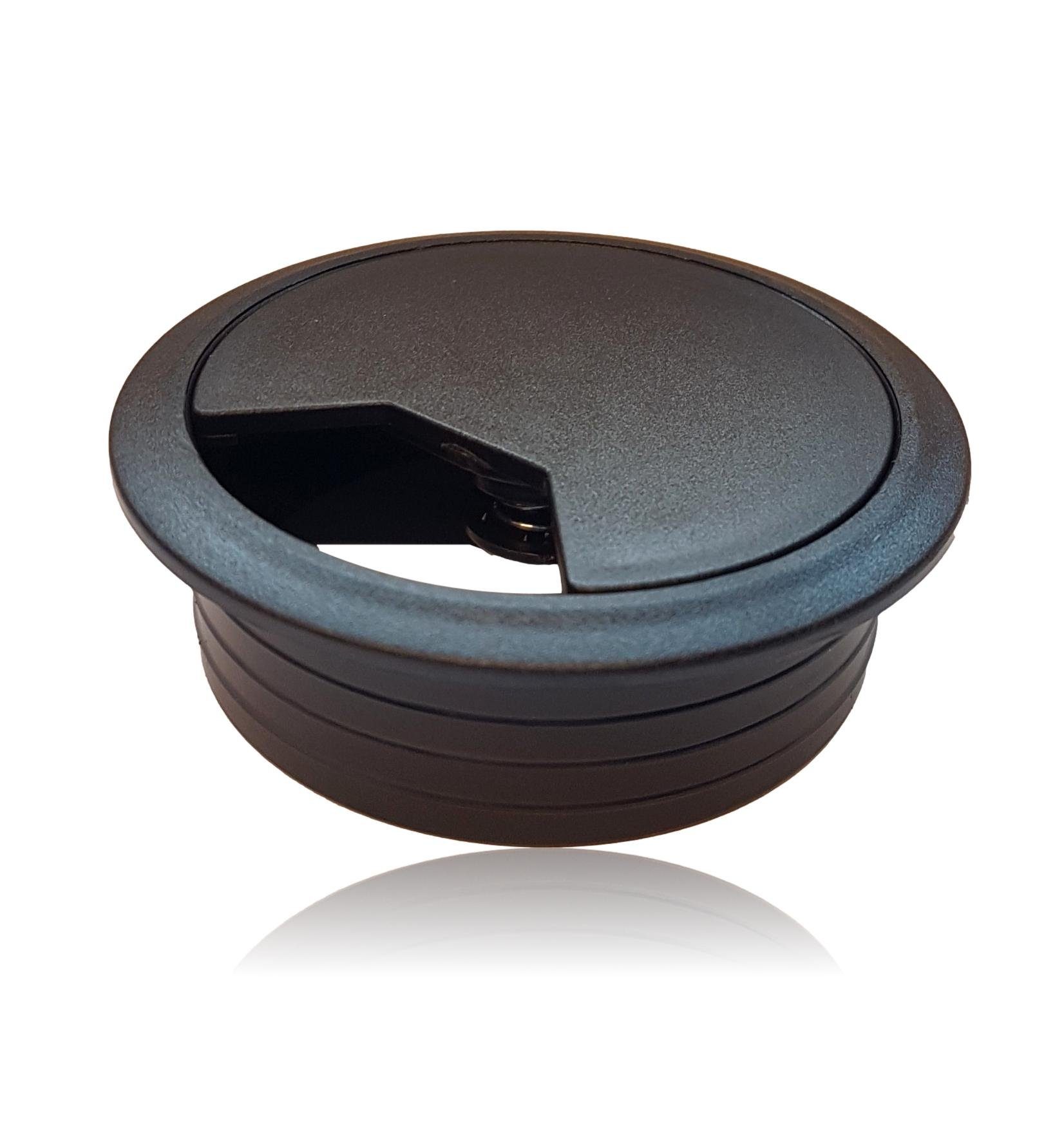 Kabeld BAYLI - Farbe 4er Isolierband [schwarz] Schreibtisch Kabeldurchführung Set - 80mm