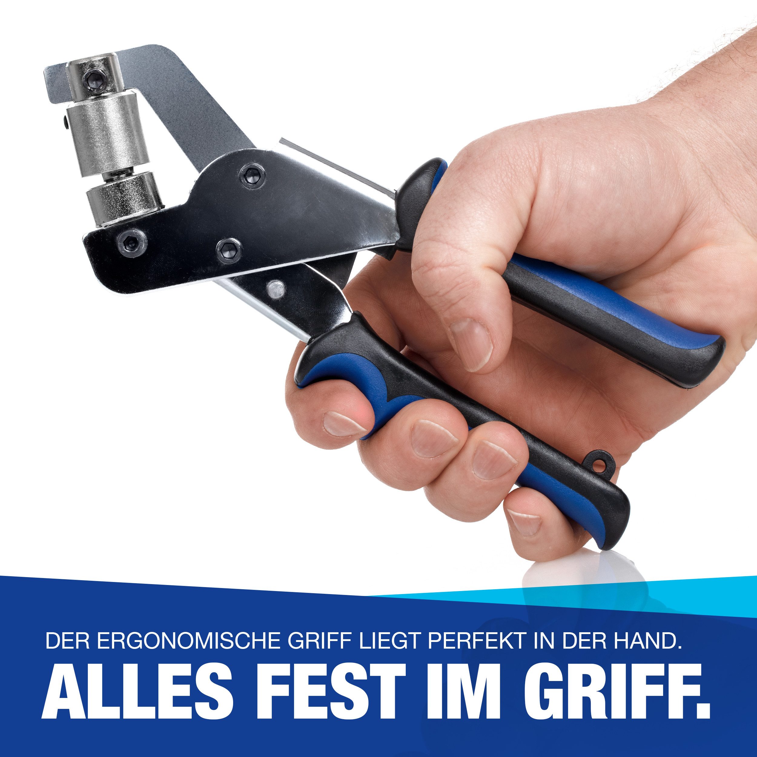 NTG Nutzfahrzeug Technik GmbH Ösenzange SET (10mm) Magnetische Ösenpresse aus Stahl Lochzange Werkzeug, 1-tlg. – Bild 4 von 5