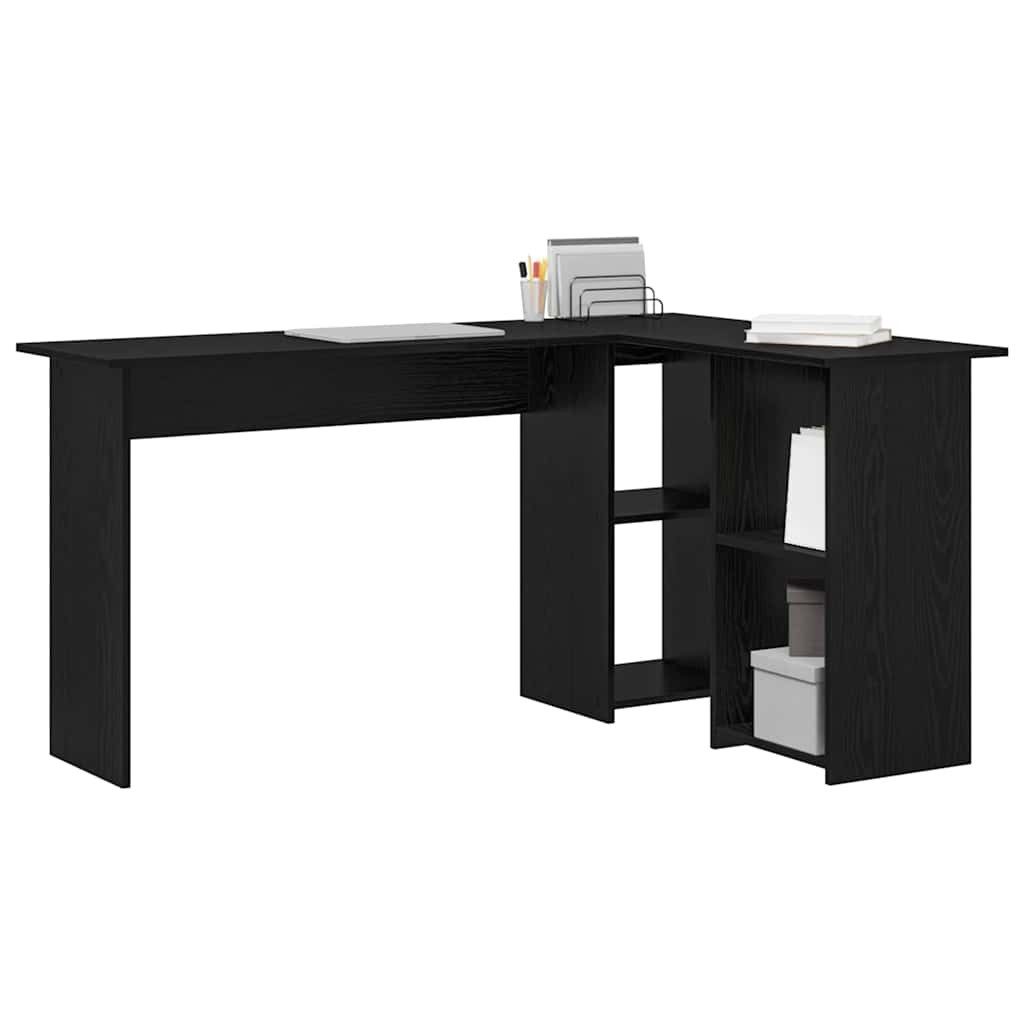 vidaXL Schreibtisch Schreibtisch mit Regal Schwarz günstig online kaufen