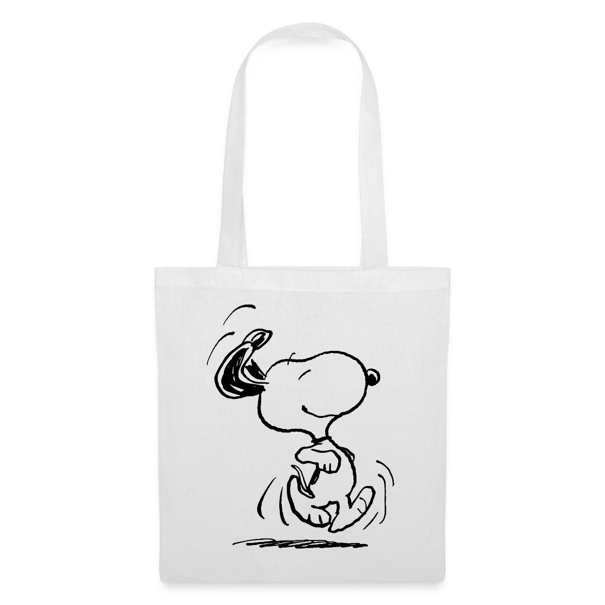 Spreadshirt Henkeltasche Peanuts Snoopy Happy Stoffbeutel (1-tlg)