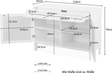 andas Sideboard Gatwick, ausziehbare Schreibtischplatte, Massivholz, Design by Morten Georgsen