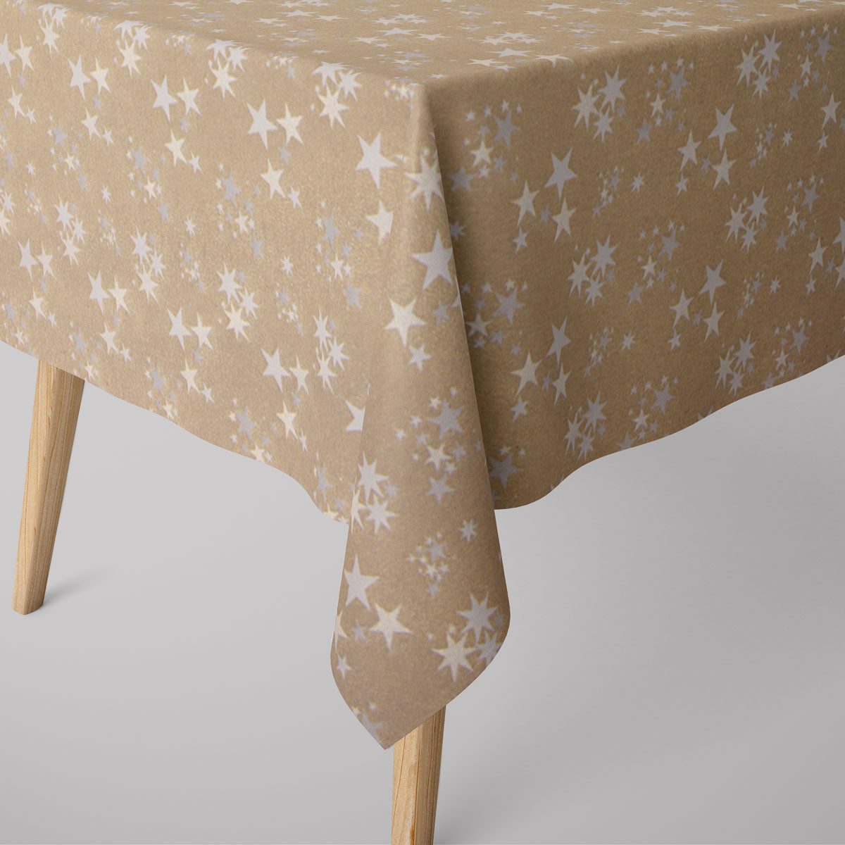 SCHÖNER LEBEN. Tischdecke SCHÖNER LEBEN. Tischdecke Sterne gold beige eckig günstig online kaufen