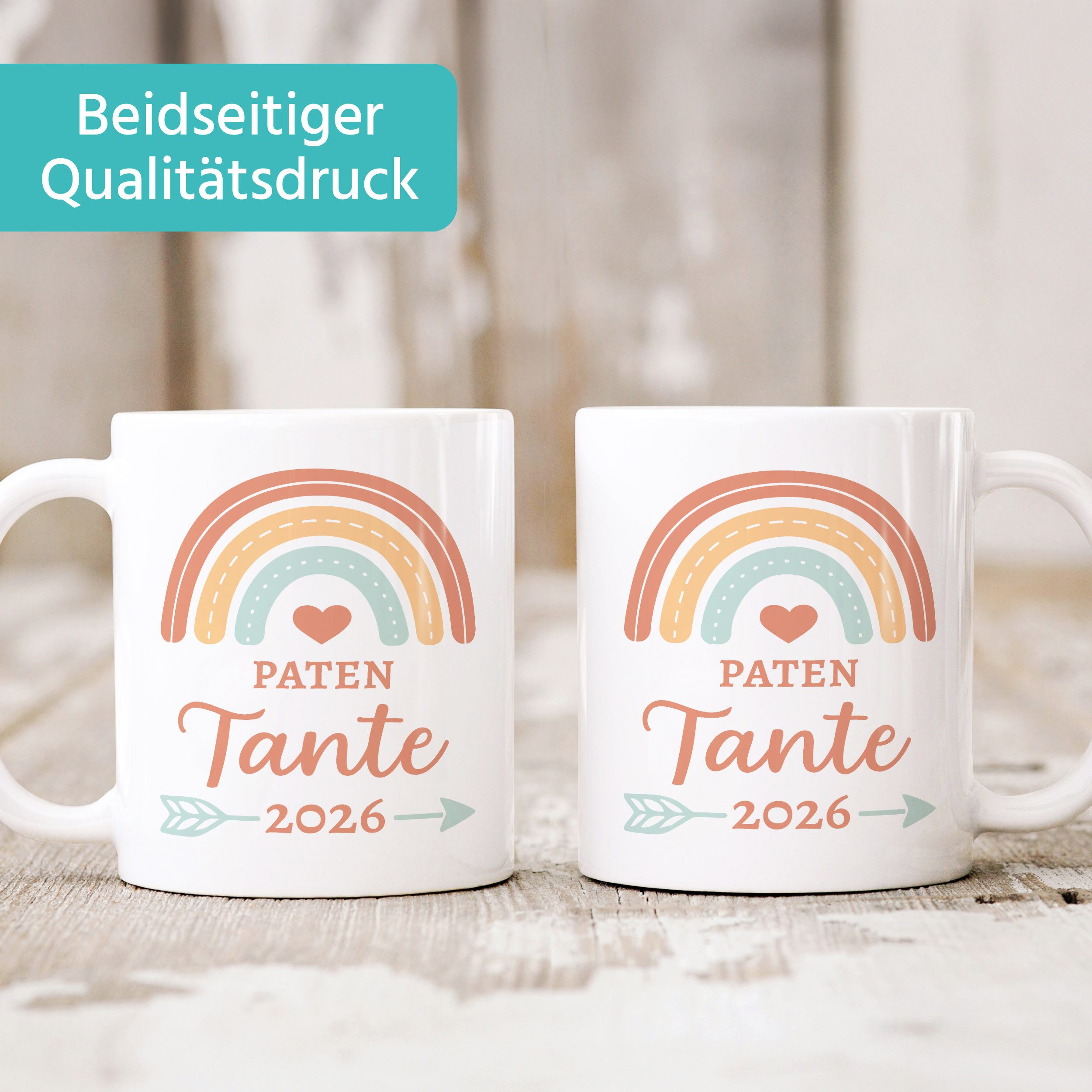 SpecialMe Tasse Tasse Babynews Schwangerschaft verkünden 2026 - Regenbogen Design -, Keramik