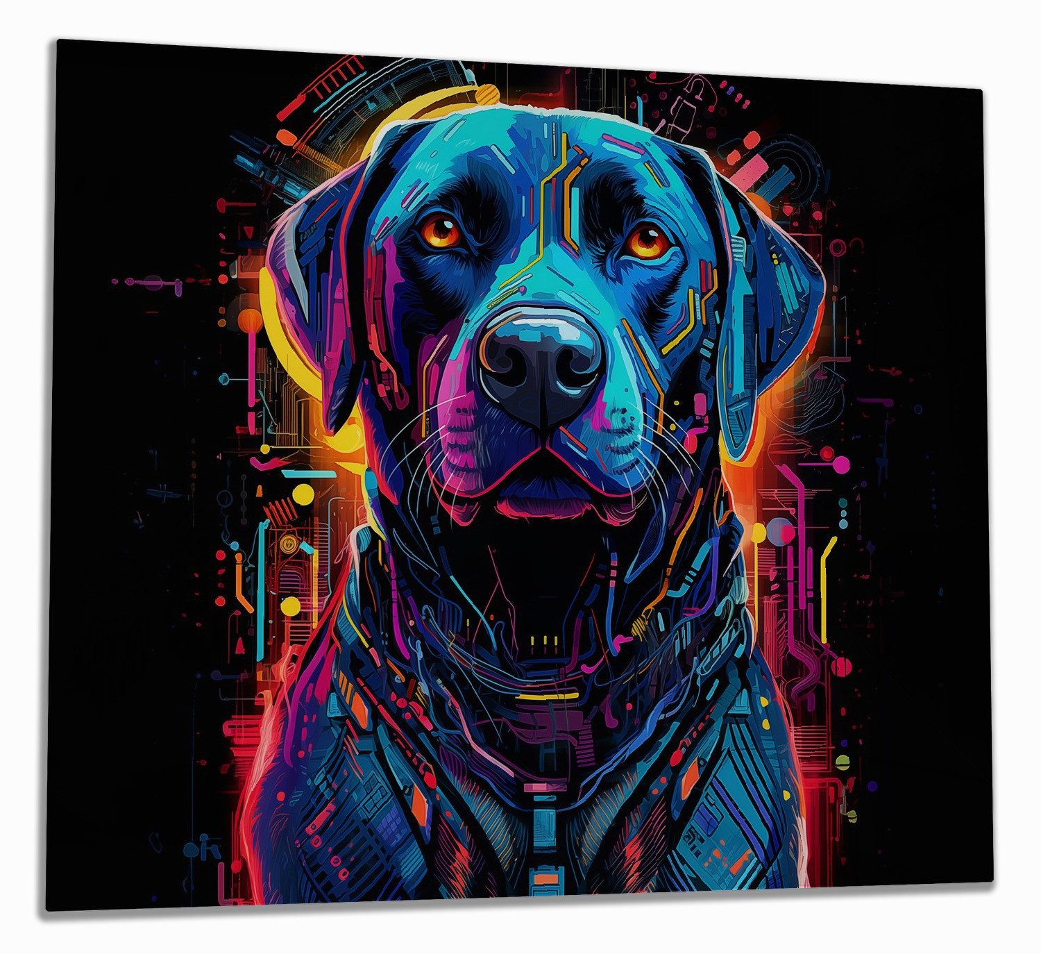 Wallario Herd-Abdeckplatte Cyber-Labrador, ESG-Sicherheitsglas, (Glasplatte, 1 tlg., inkl. 5mm Noppen), verschiedene Größen