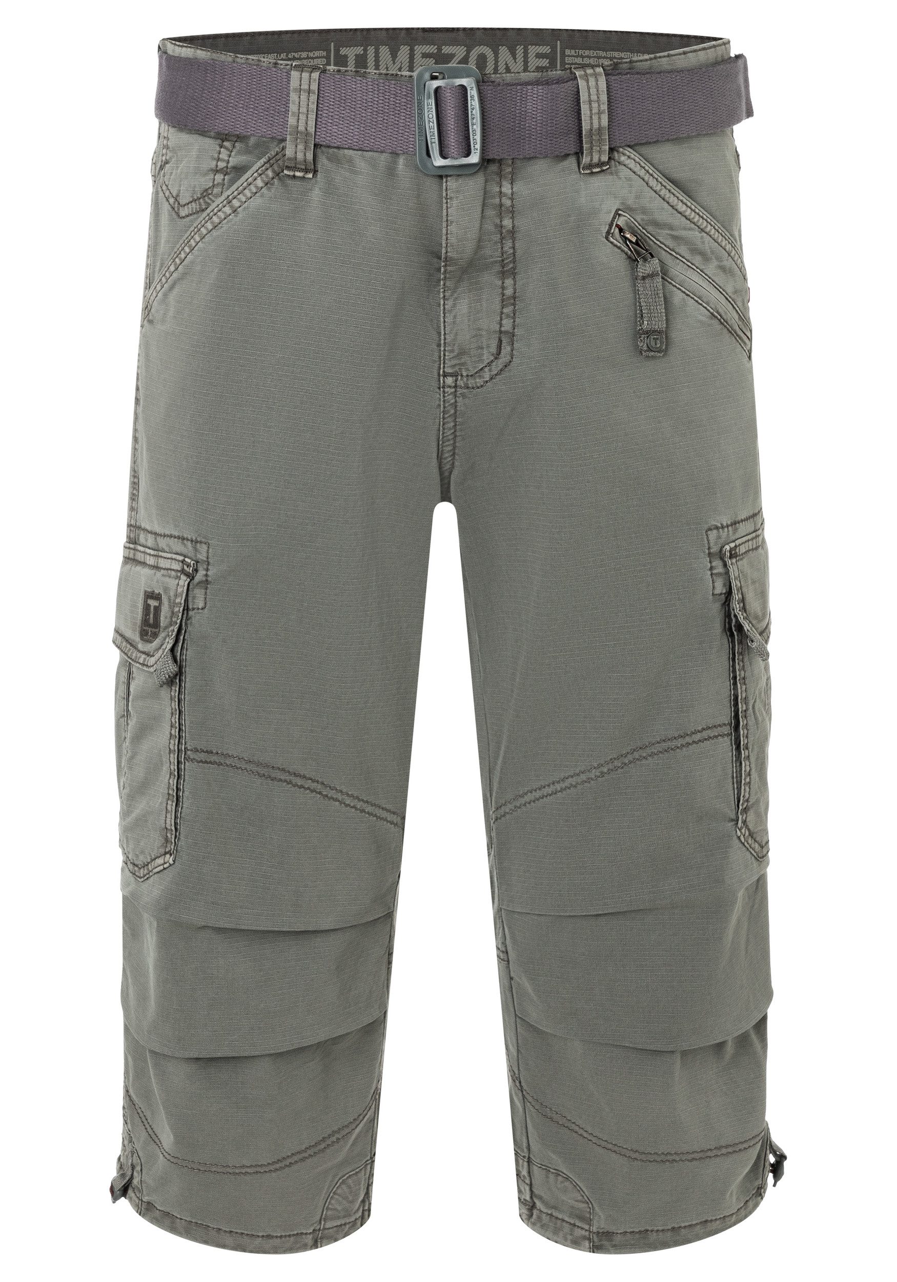 TIMEZONE Cargoshorts Shorts 3/4 Cargo Hose loose fit Mid Waist Pants 7310 in Grau