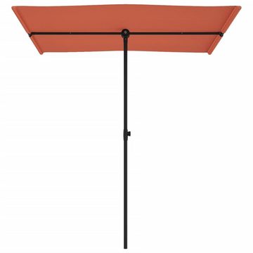 vidaXL Balkonsichtschutz Sonnenschirm mit Aluminium-Mast 180 x 110 cm Terracotta-Rot