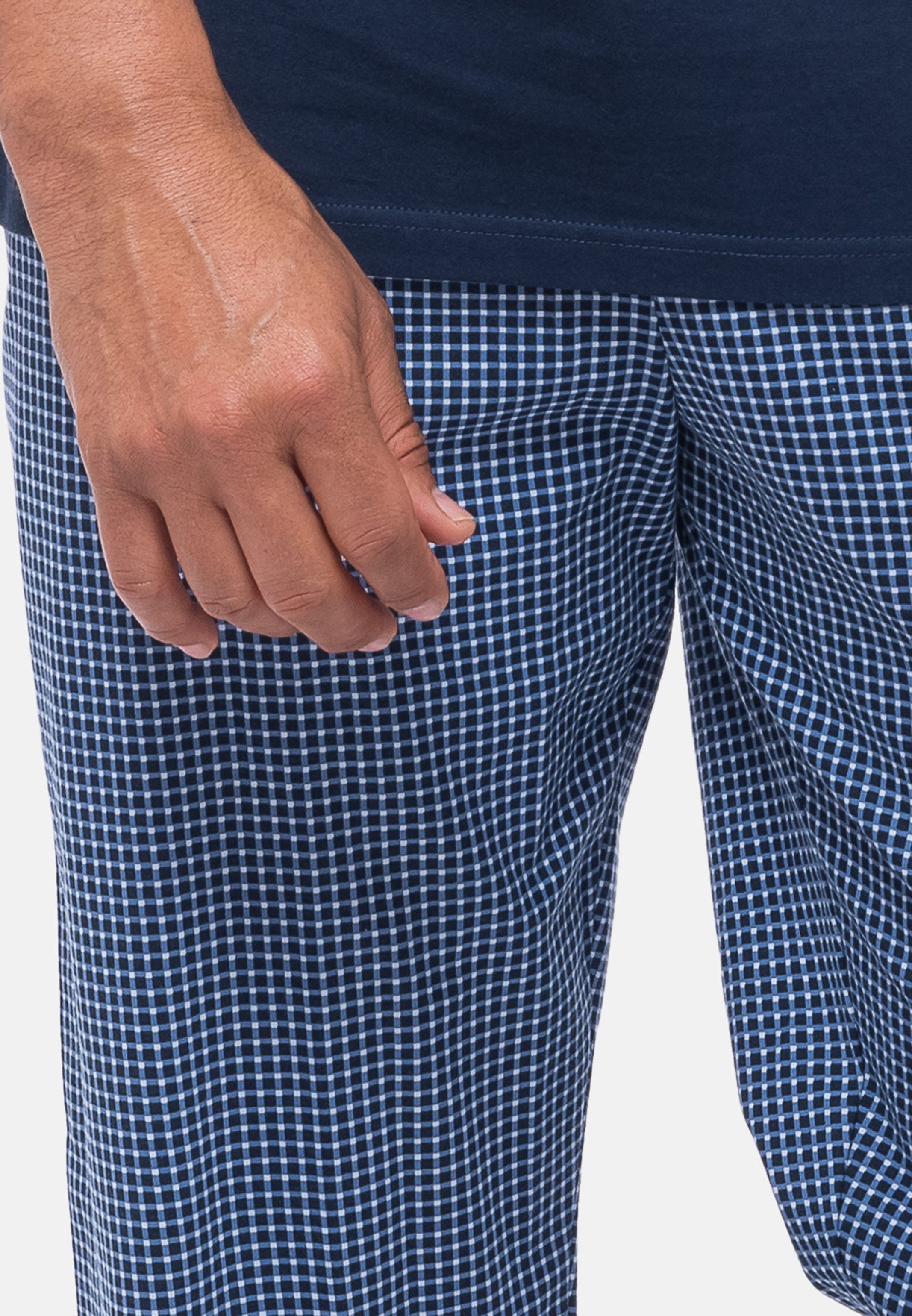 Ammann Schlafhose Organic Cotton - Mix & Match (1-tlg) Schlafanzug Hose - Baumwolle - Atmungsaktiv - Im Karo-Design