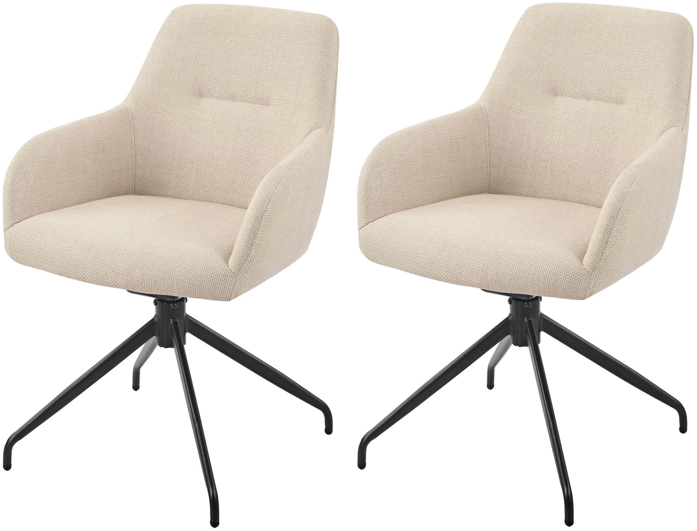 HELA Armlehnstuhl TRIEST (Set, 2 St), Sessel, 360° drehbar, Gestell abgeknickt, Relaxfunktion, Armlehnen