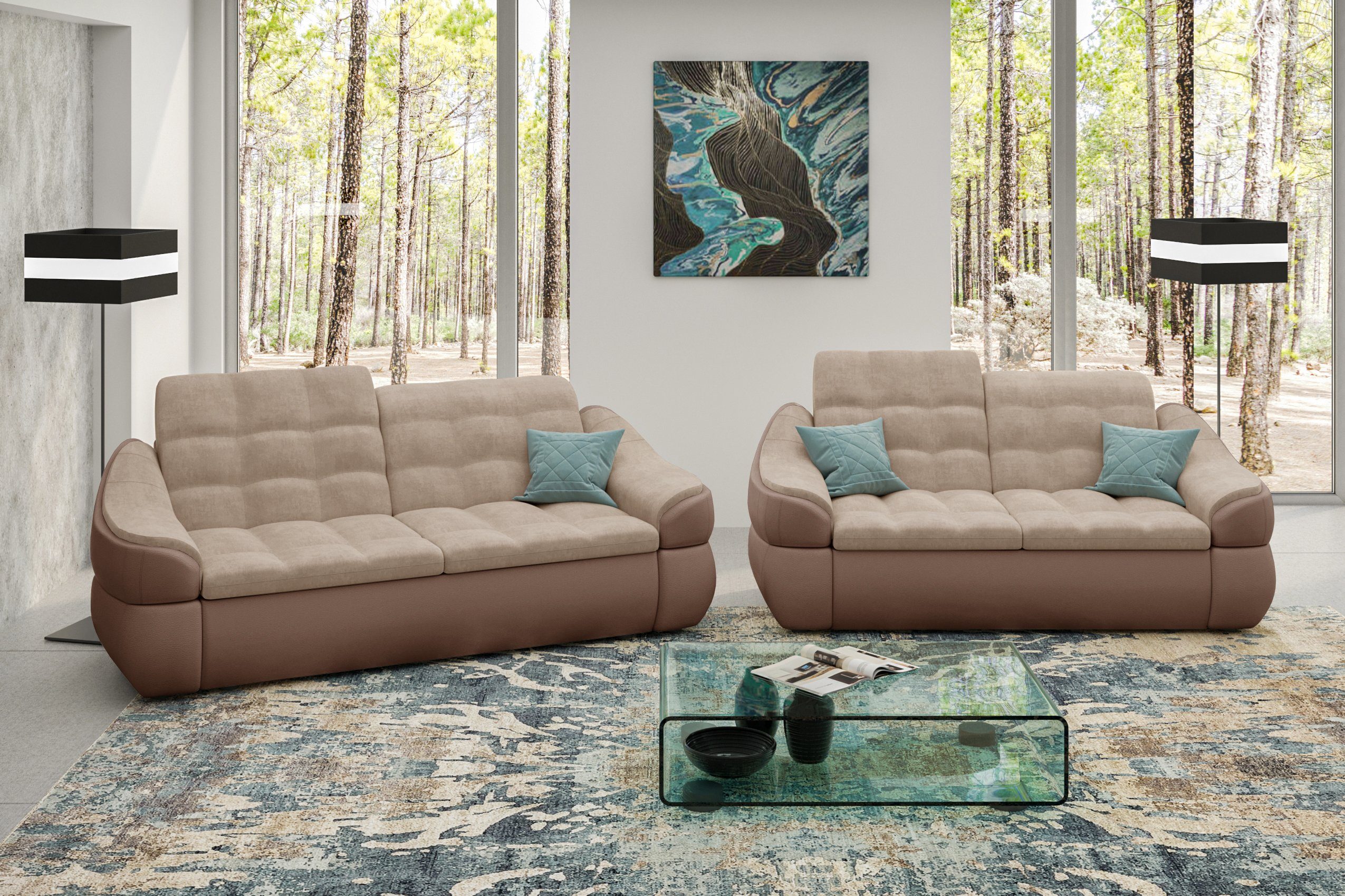2,5-Sitzer (2-tlg), bestehend Sofa, made 2-Sitzer Sofa (Set Europa in Design, Modern und aus Stylefy Polstergarnitur Alisa,