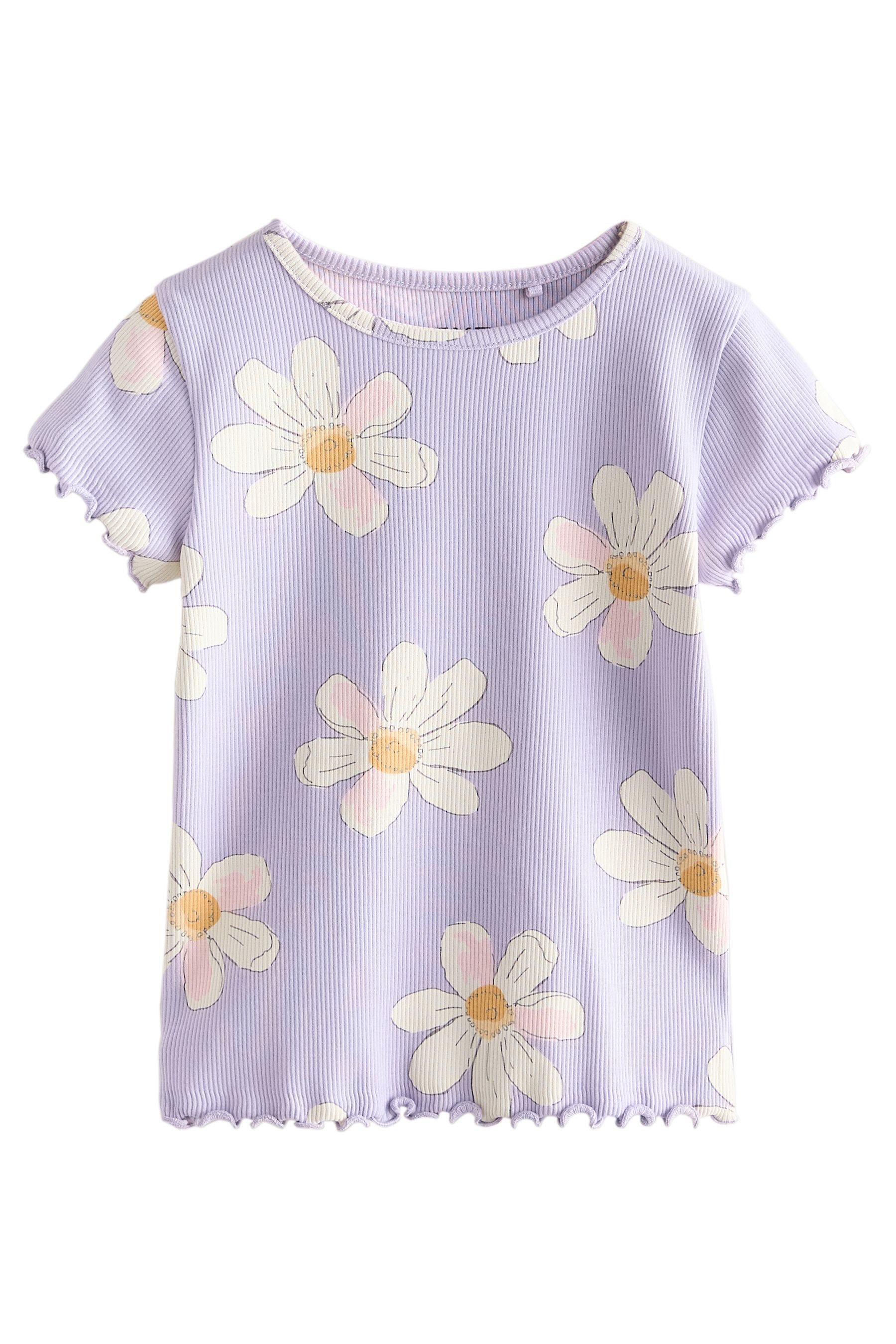 Next T-Shirt Gerippte kurzärmelige Oberteile, 5er-Pack (5-tlg) – Bild 5 von 5