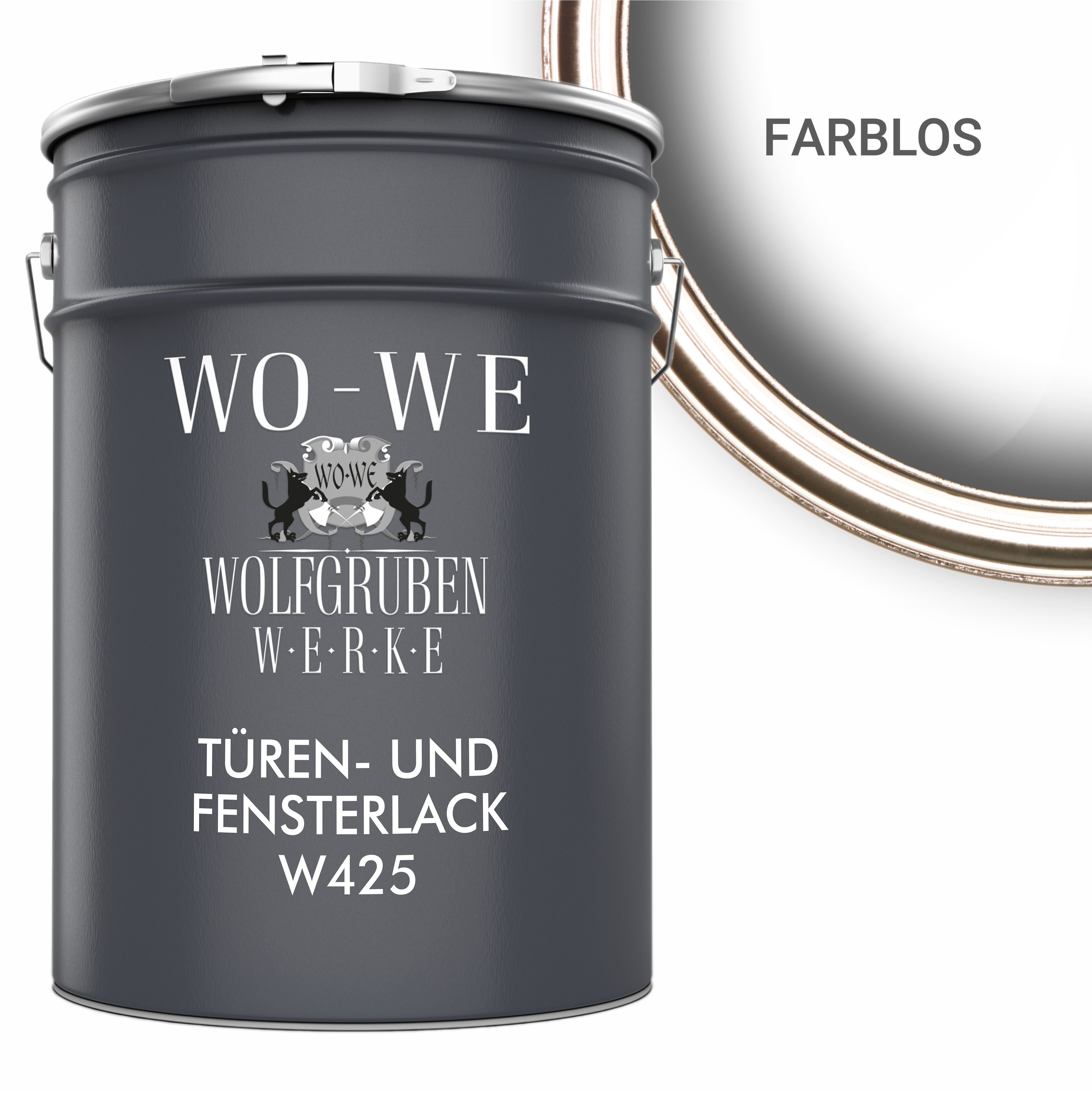 WO-WE Tür- und Fensterlack Türen und Fensterlack 3in1 Türenlack Klarlack Holzfenster Farbe Metall