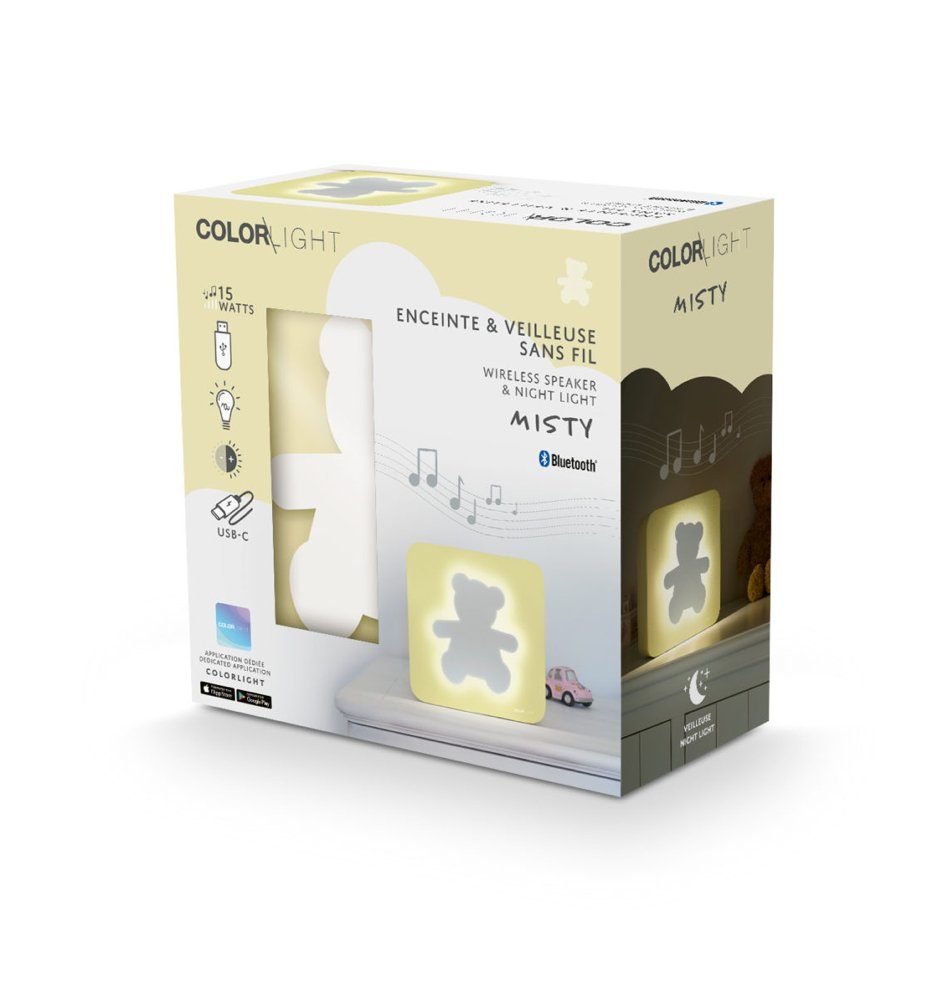BigBen Bluetooth Lautsprecher COLORLIGHT Misty Bär LED gelb AU385403 Portable-Lautsprecher | Kinder-Lautsprecher