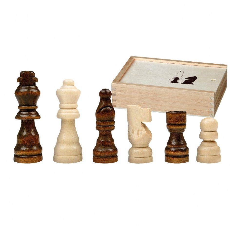 Philos Spiel, KH I - mm - 62 Schachfiguren - Birke