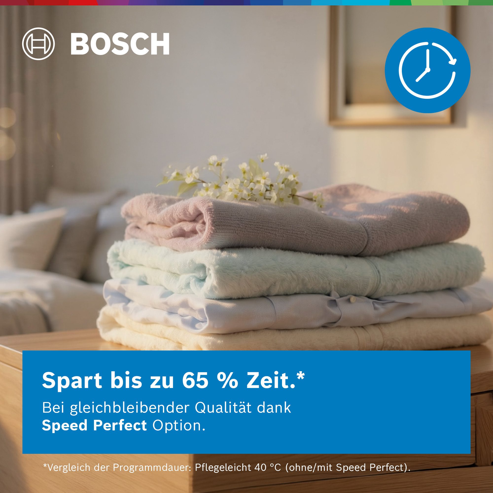 BOSCH Waschmaschine Serie 6 WUU28T48, 8 kg, 1400 U/min, unterbaufähig,Speed Perfect, Hygiene Plus, großes LED-Display – Bild 5 von 5