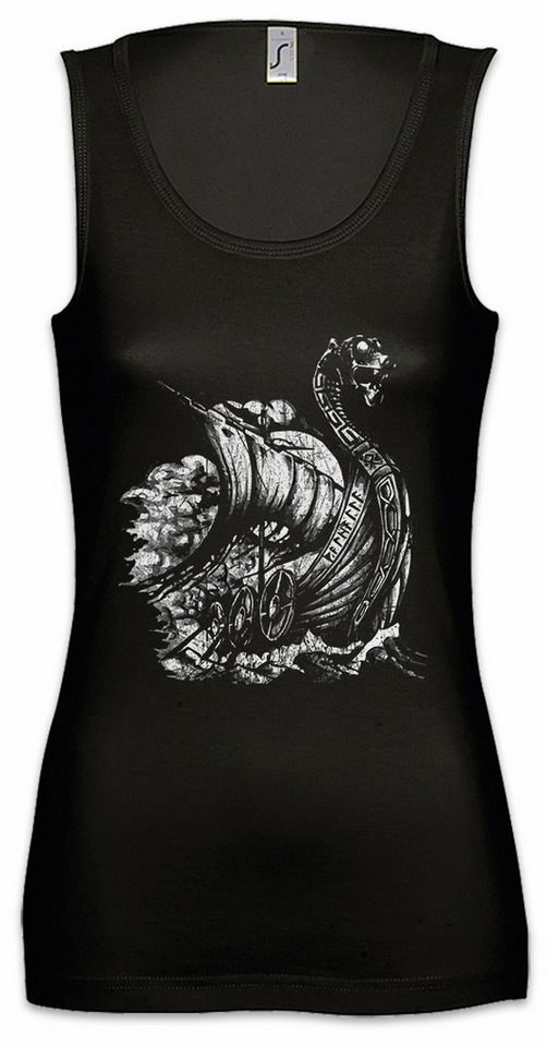 Urban Backwoods Tanktop Viking Ship VIII Ärmelloses Damen T-Shirt Valhalla Odin Thor Norse Tyr Dragon Drachen Wikinger