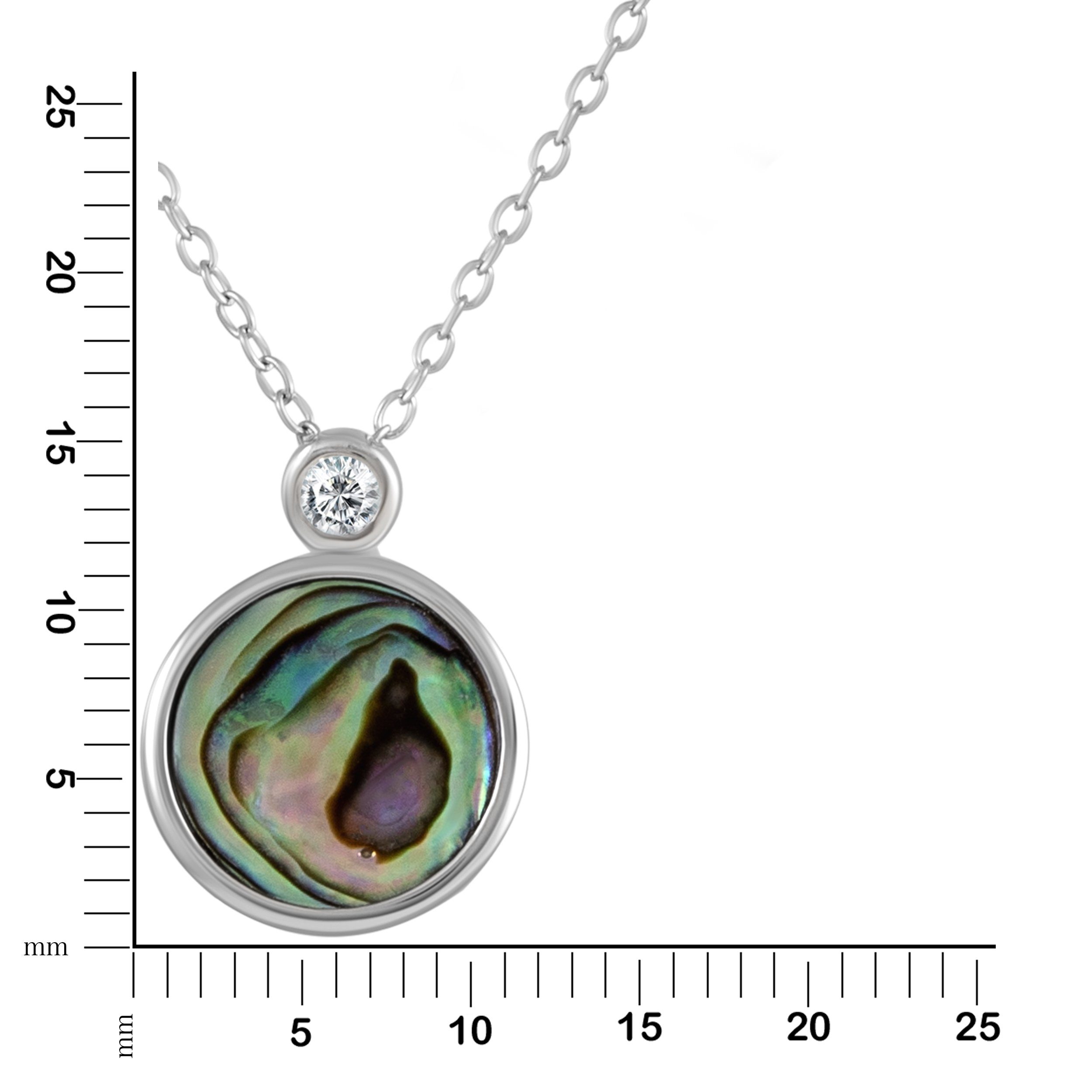 rhodiniert Vivance Abalone 925 Collierkettchen Silber Zirkonia