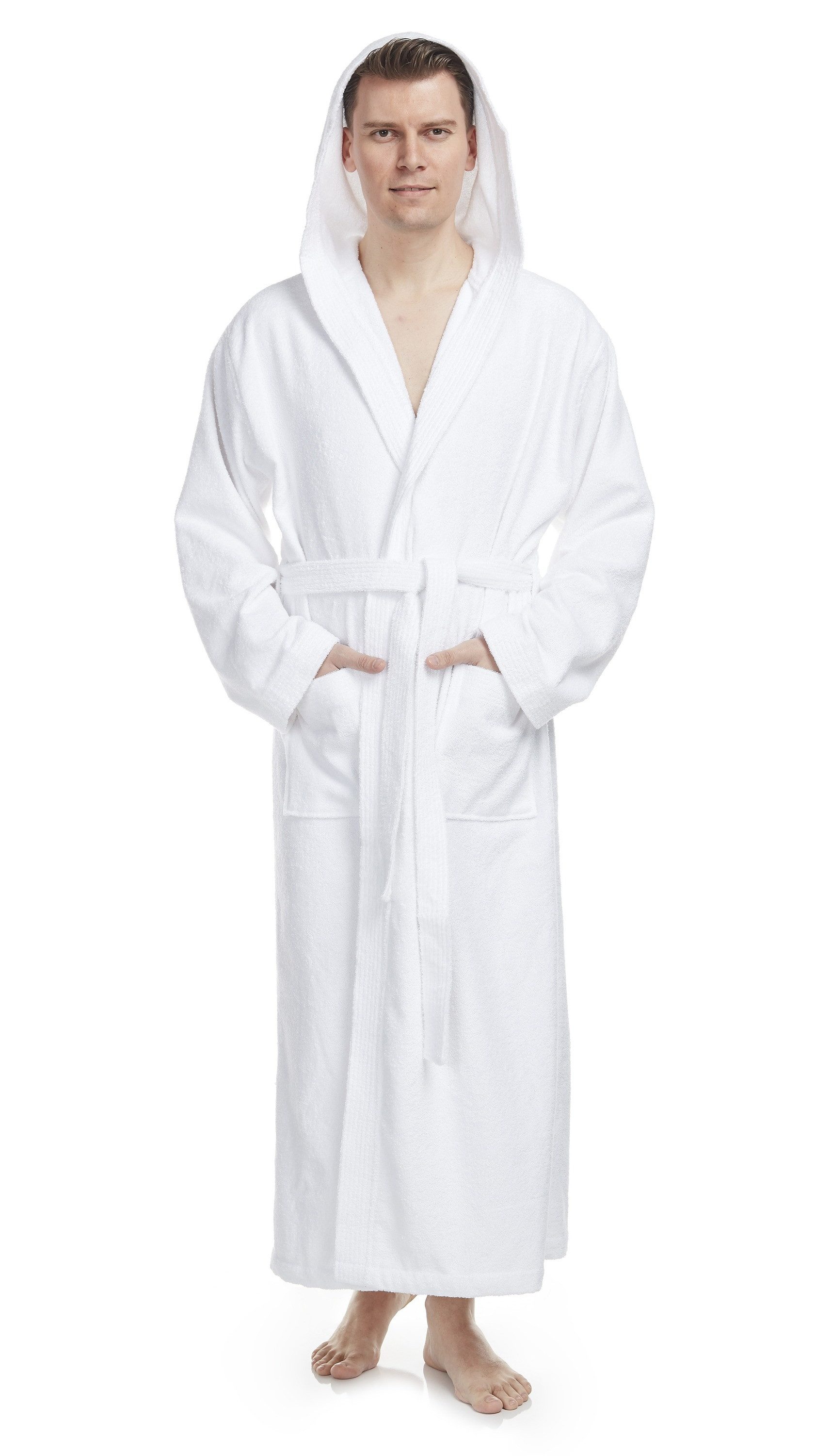 Herrenbademantel Pacific, mit Kapuze, 100% Baumwolle, extra lang, für Spa & Zuhause