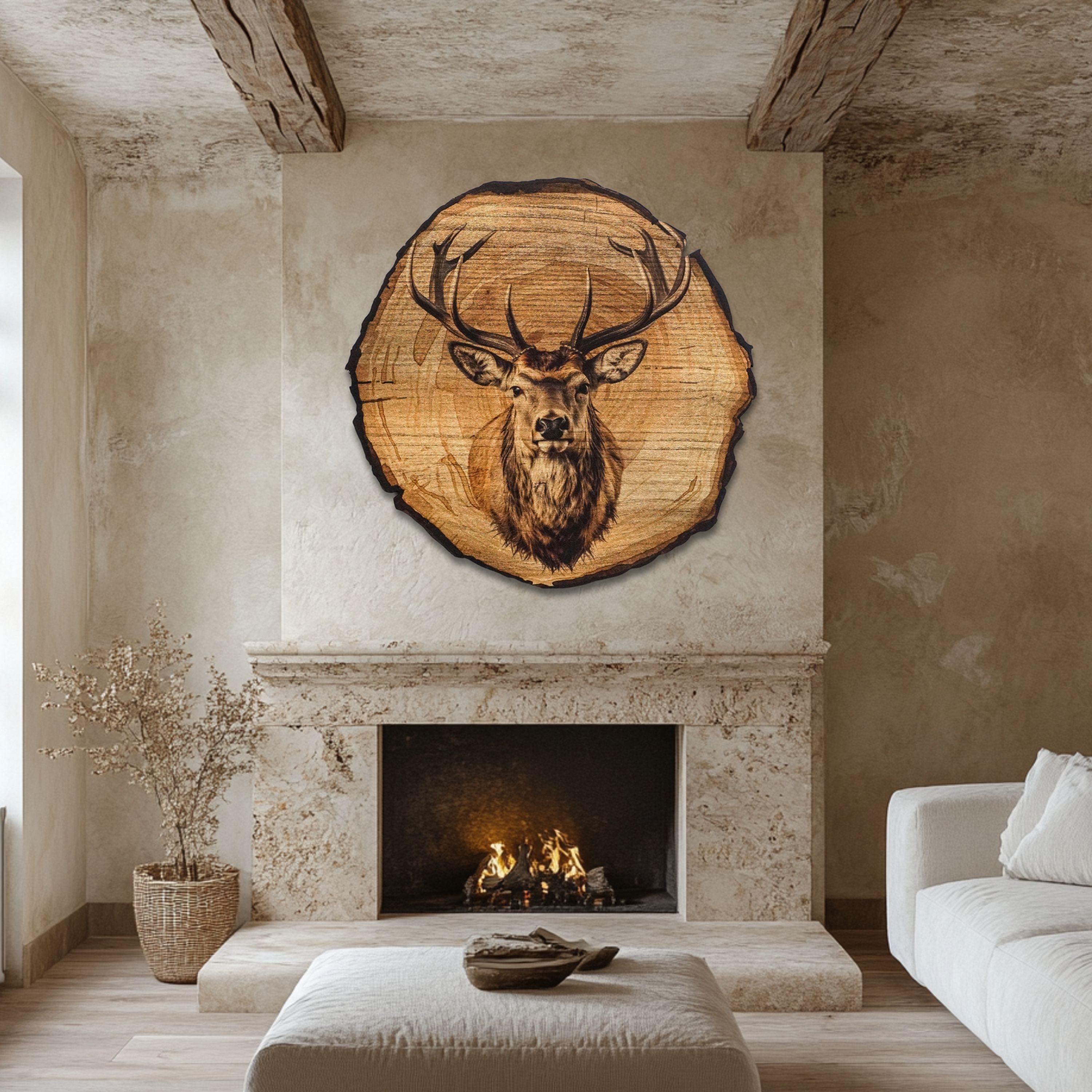 DARO Design Leinwandbild Modern Abstrakt Wandbilder XXL Wandbild Wand Deko Leinwand Bilder, (Hirschkopf - Bild groß Wohnzimmer Schlafzimmer Küche Esszimmer Eint – Bild 5 von 5