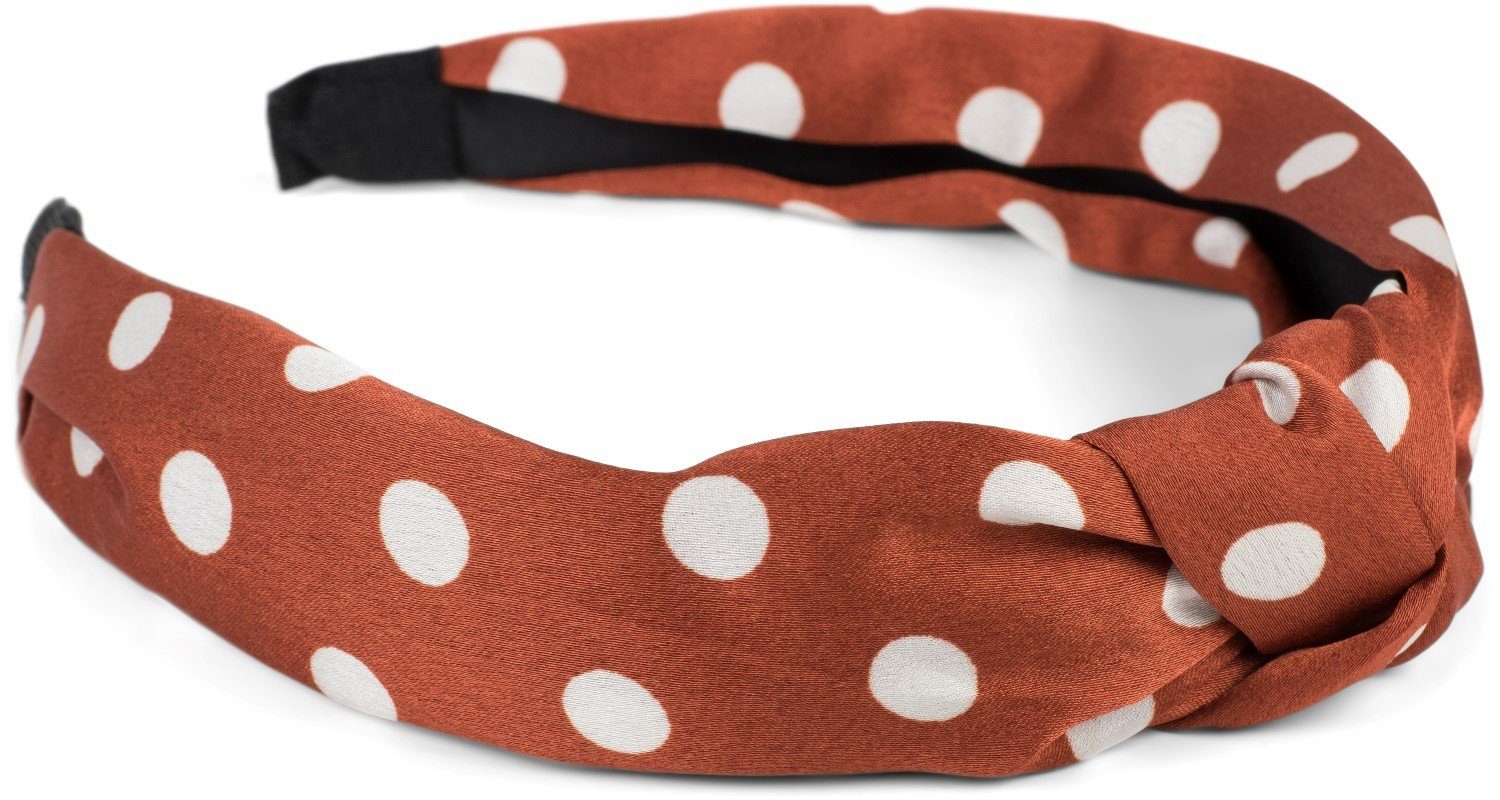 styleBREAKER Haarband, 1-tlg., Haarreif gepunktet mit Knoten Rockabilly
