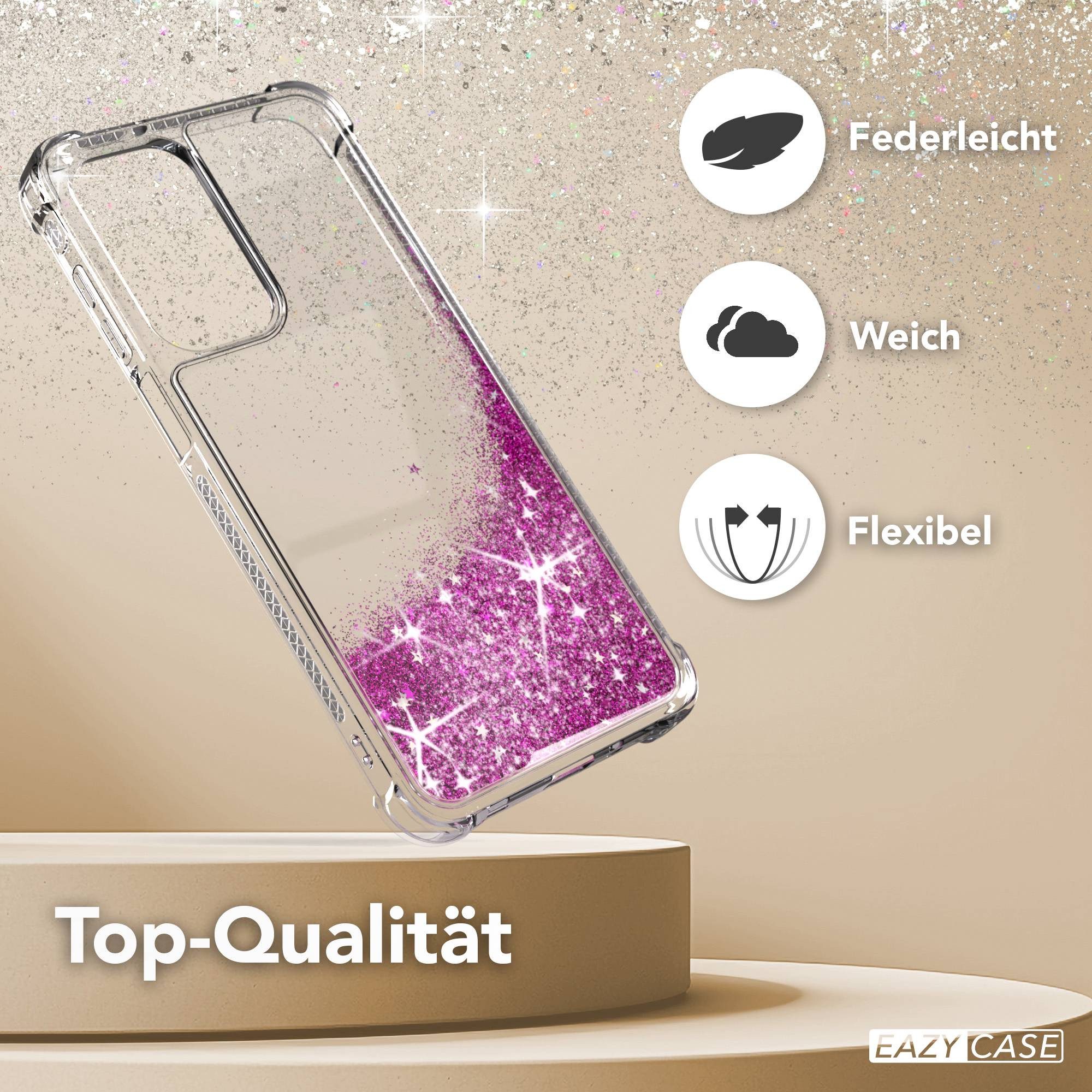 EAZY CASE Handyhülle Liquid Glittery Case für Samsung Galaxy A17 6,7 Zoll, Bumper Case Back Cover Glitter Glossy Handyhülle Etui Violett Lila