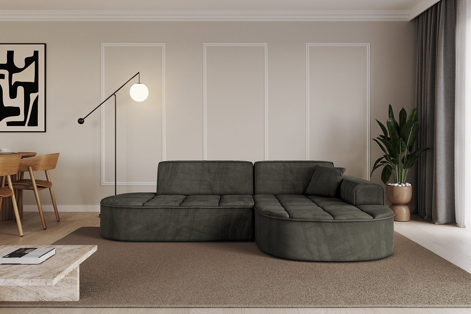 ALTDECOR Ecksofa TARO-L1, Sofa Praktische Bequeme Funktionsecke Couch L-Form Eckcouch, Corner Sofa L-Form Vielseitige Sofa Wohnlandschaft Wohnzimmer