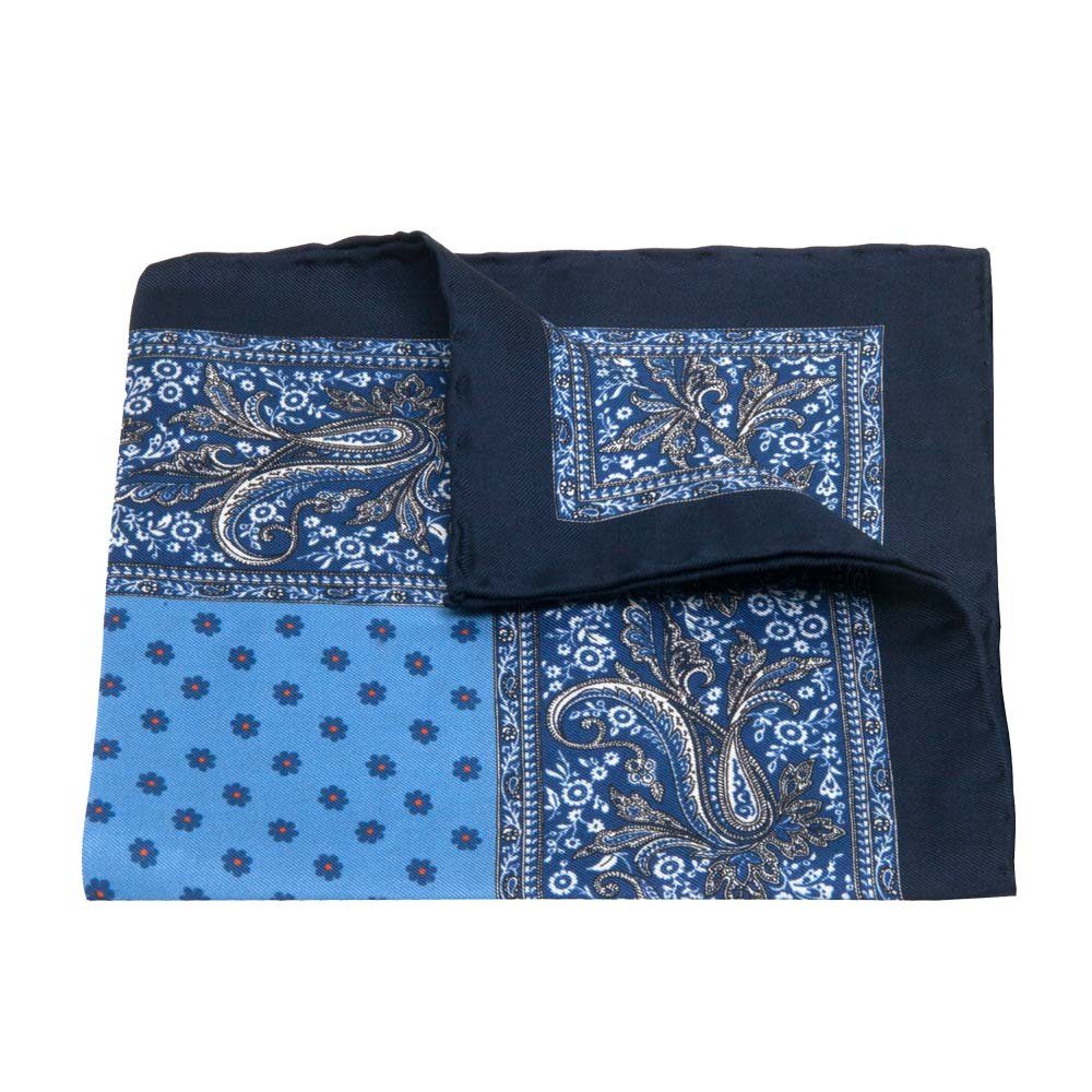 BGENTS Einstecktuch Handrolliertes Einstecktuch aus Seiden-Twill mit floralem Muster, Made in Italy
