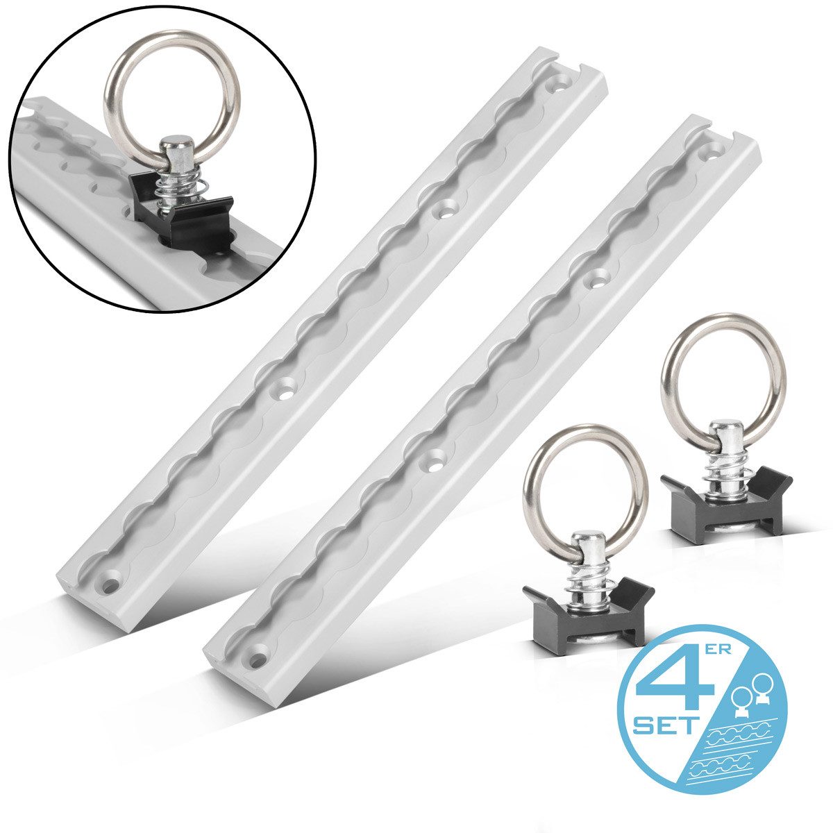 Spanngurt Zurrschienen Set LRS-30 ST mit Zurrösen 30 cm