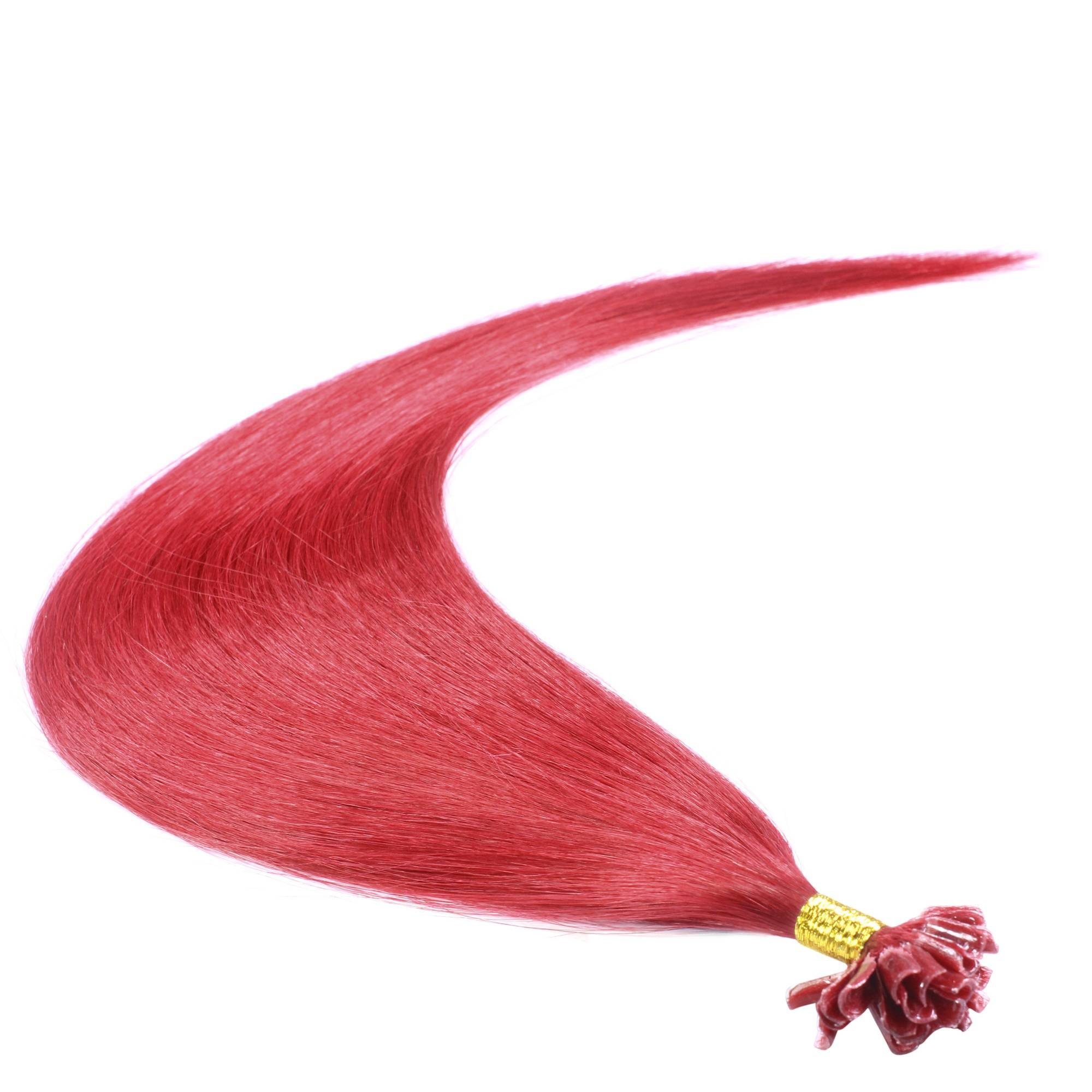 hair2heart Echthaar-Extension Premium Bonding Extensions #0/44 40cm Rot-Intensiv
