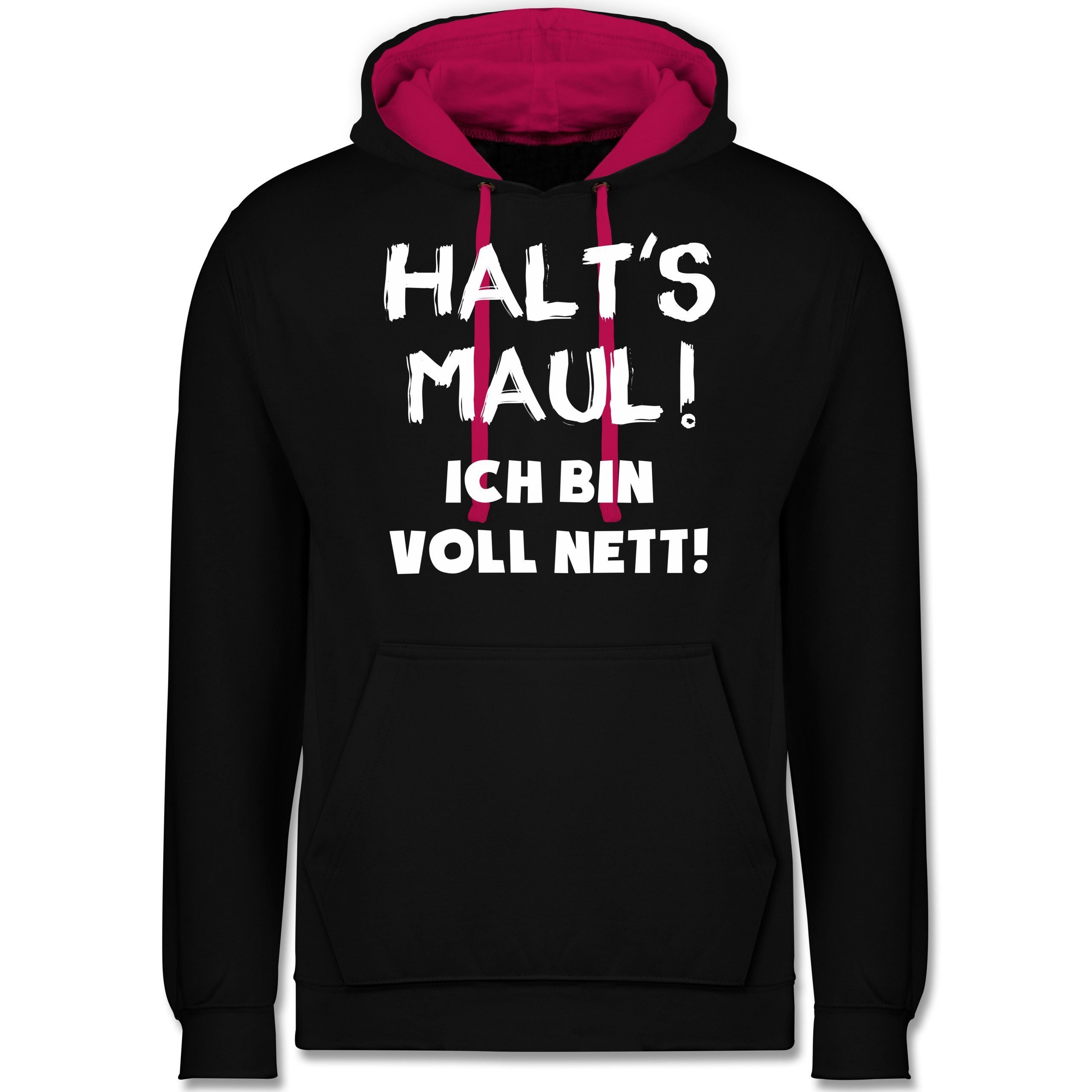 Shirtracer Hoodie »Halt's Maul ich bin voll nett Unisex Damen &amp; Herren Kontrast Hoodie