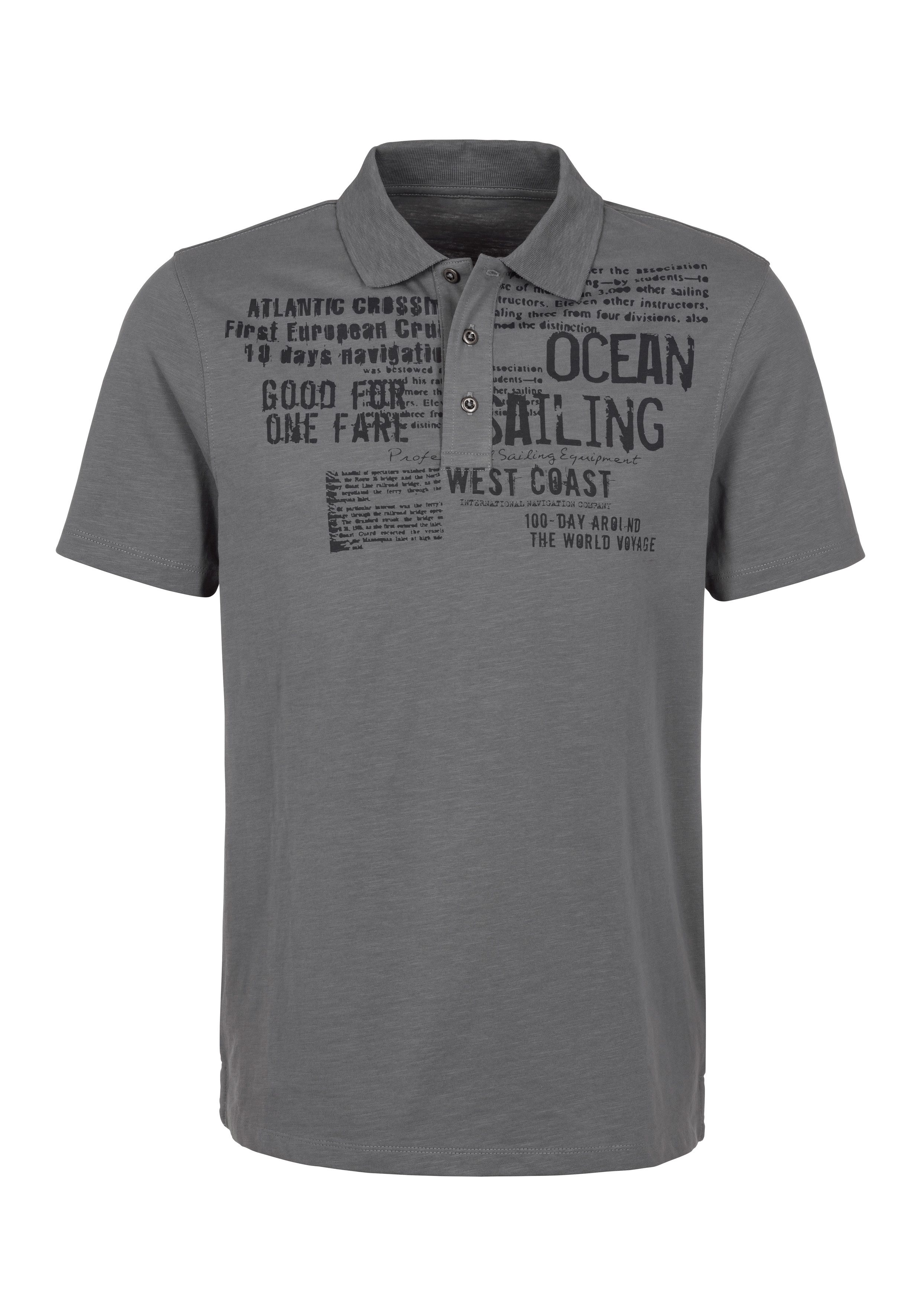 John Devin Poloshirt mit Print Regular-Fit, aus Slub-Qualität, mit Print günstig online kaufen