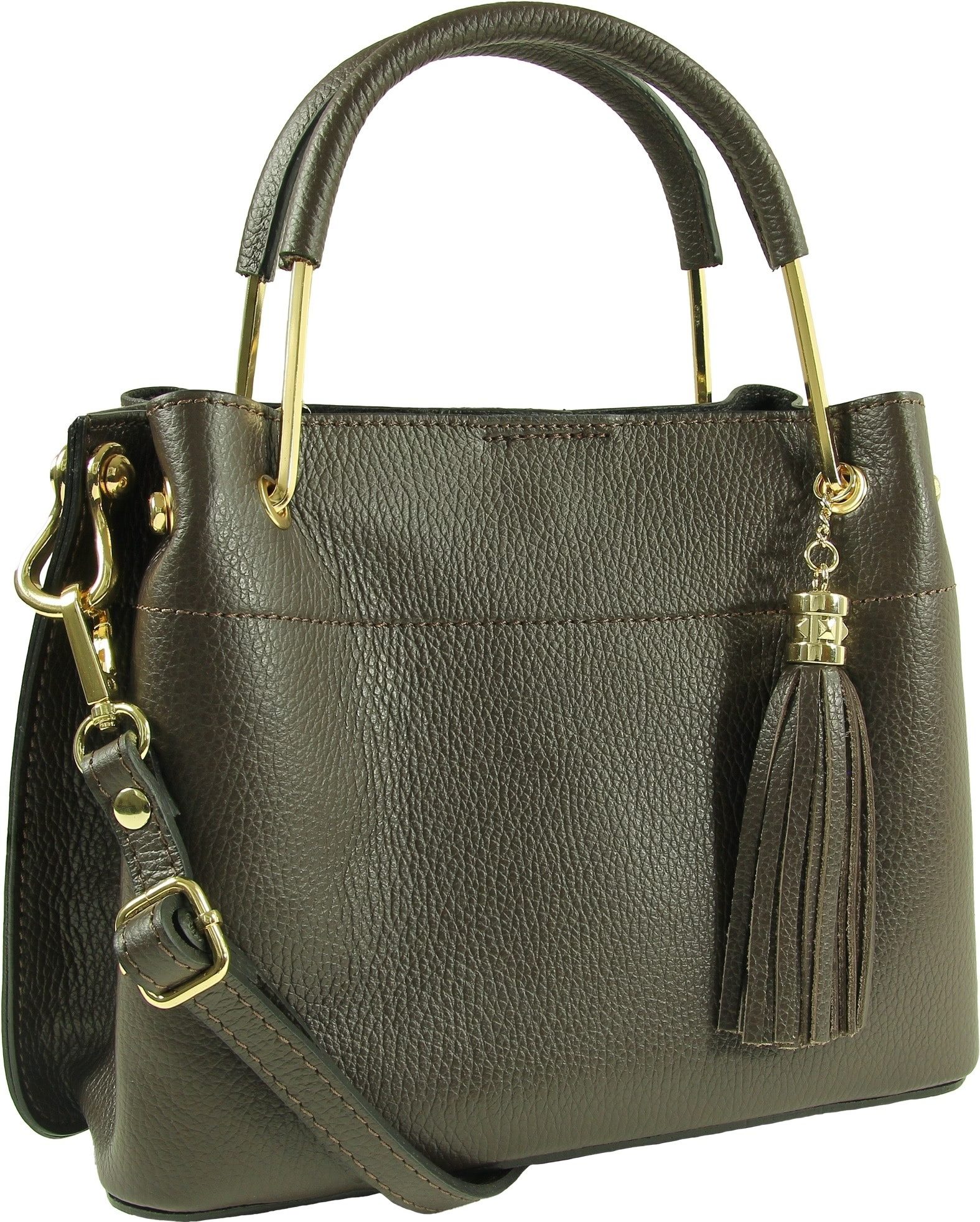 Toscanto Handtasche Toscanto Damen Umhängetasche Handtasche (Handtasche), Damen Leder Umhängetasche, Handtasche, braun ca. 30cm