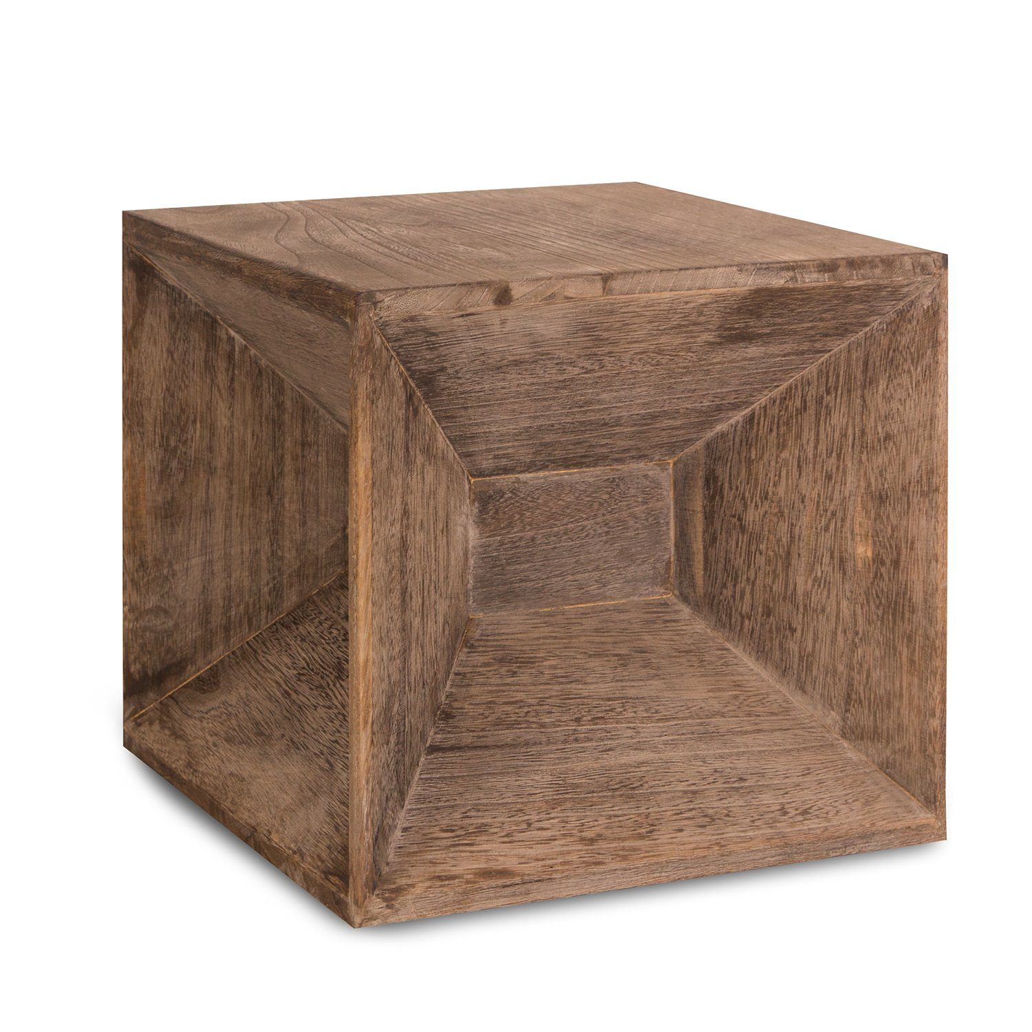 Beistelltisch Hocker Holz Würfel Nachttisch Braun für Pflanzen Couchtisch Massiv