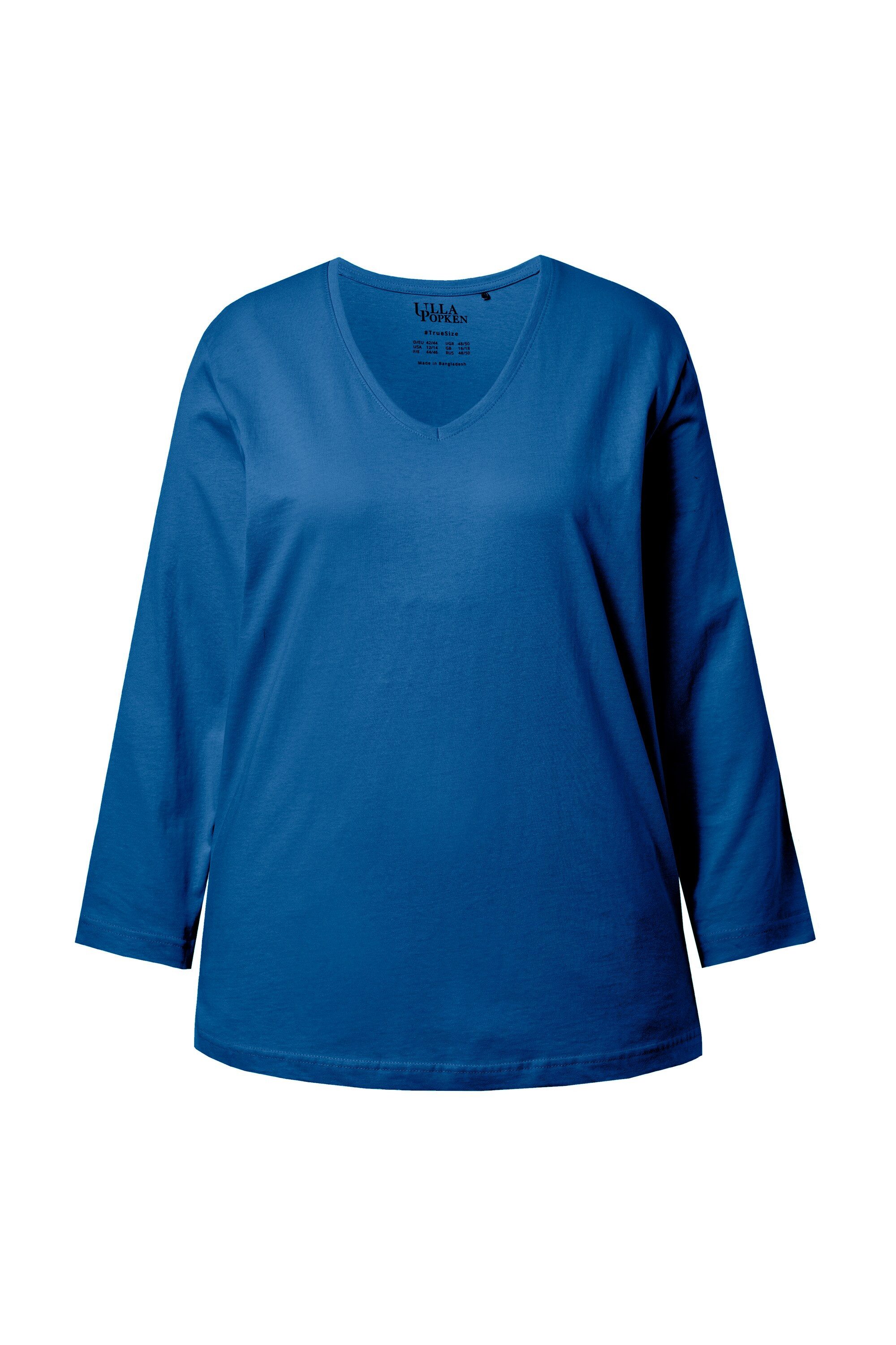 Ulla Popken T-Shirt Shirt V-Ausschnitt Relaxed Langarm günstig online kaufen
