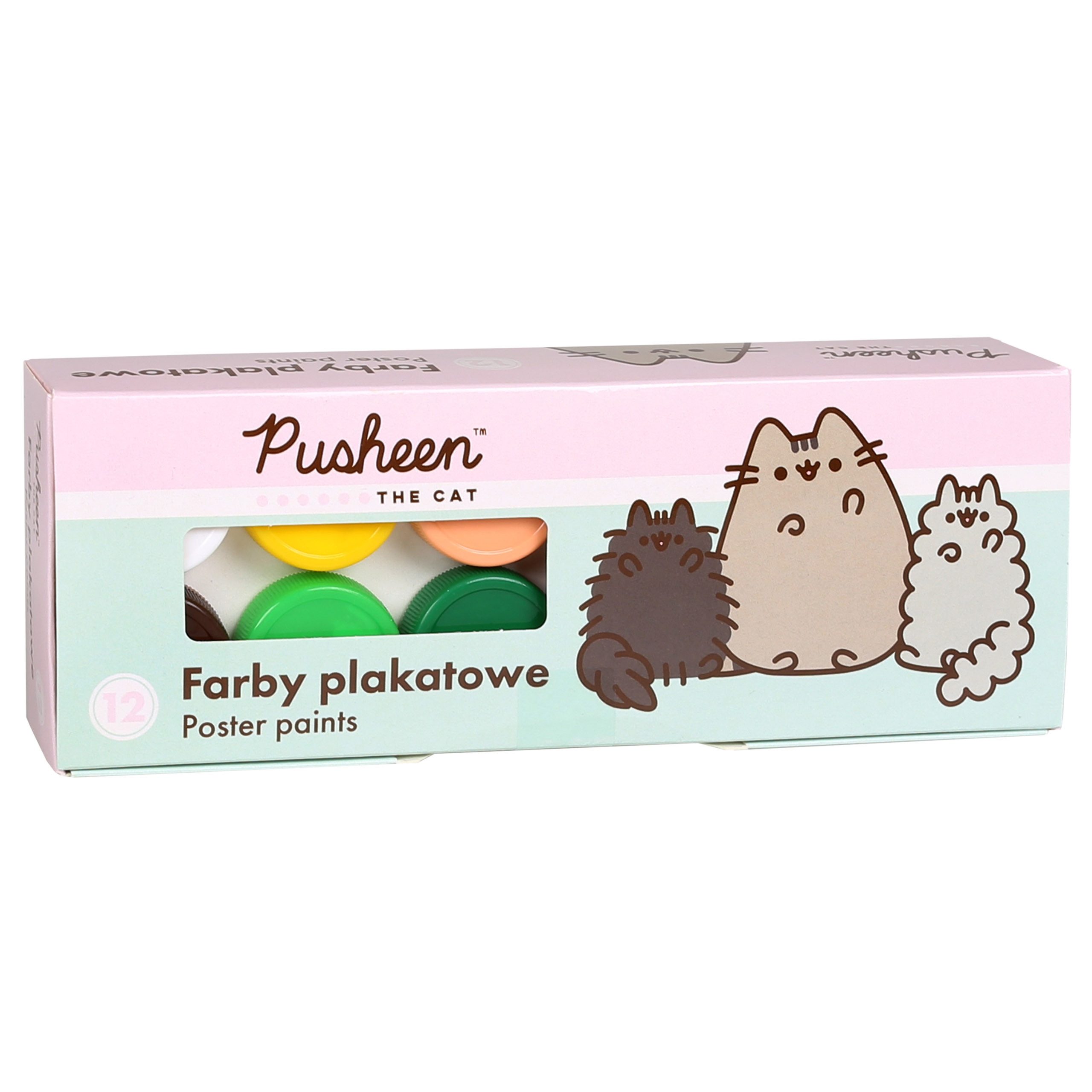 Pusheen Plakatfarbe Pusheen Plakatfarben zum Malen, für Schule 12 FARBEN 20ml in Gläsern – Bild 2 von 5