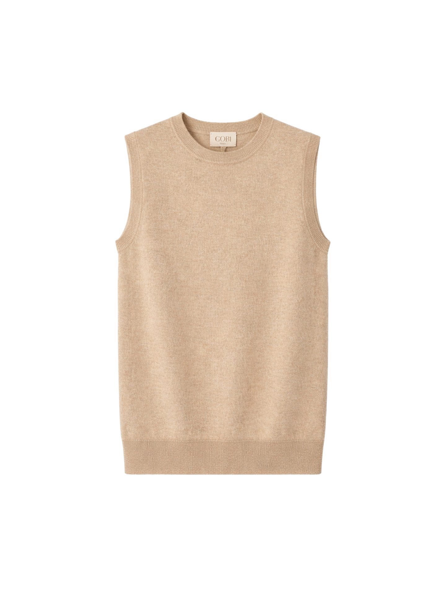 Stricktop Damen Kaschmir-Weste mit Rundhalsausschnitt