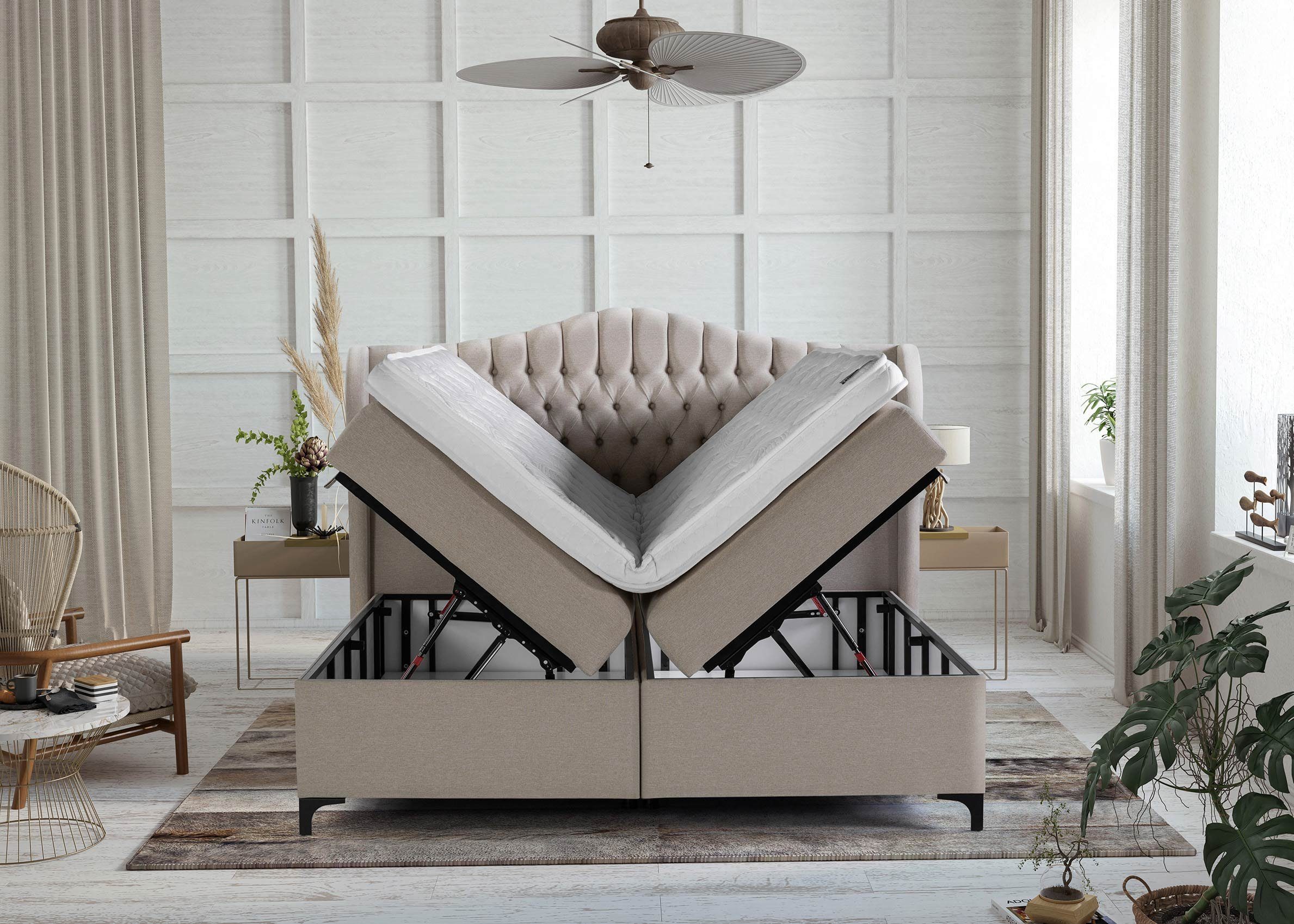 BettCo Stauraumbett Boxspringbett mit Bettkasten Maison günstig online kaufen