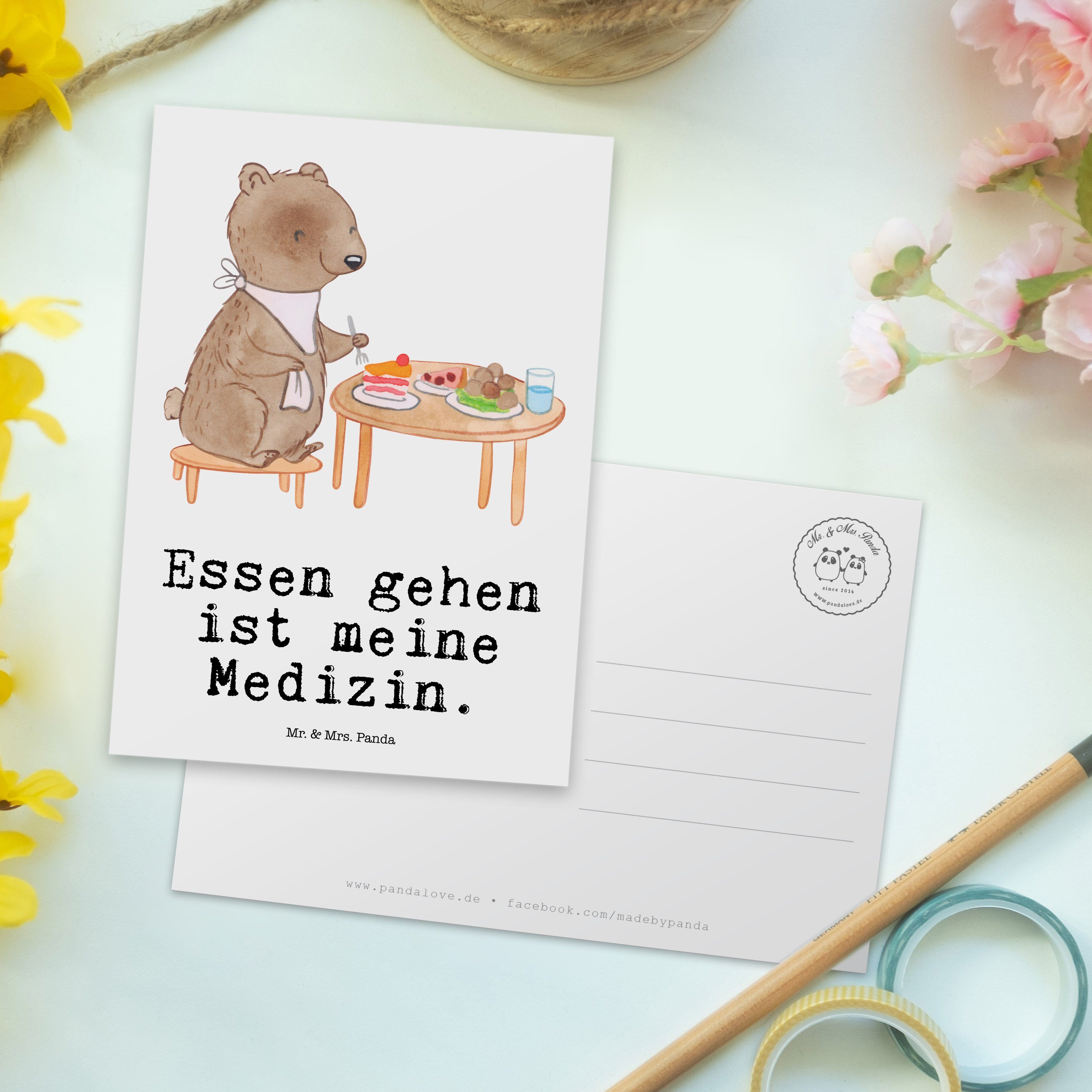 Postkarte gehen - - Weiß Sportler, Schenken, Mrs. Mr. Gesche Medizin Geschenk, Panda & Bär Essen