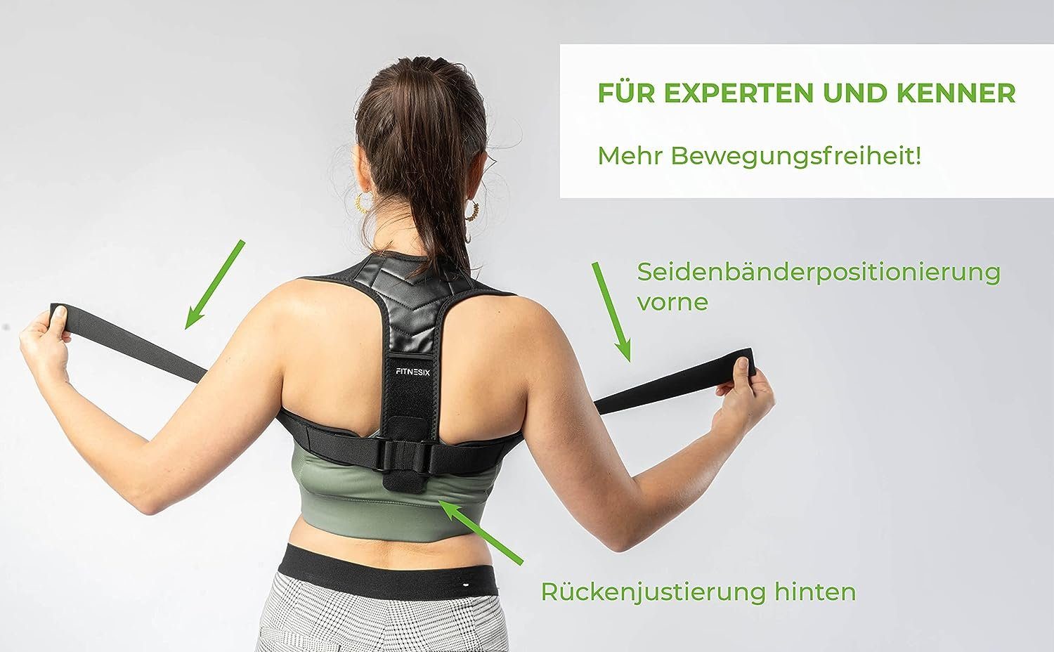 FITNESIX Rücken Stützgürtel Rückengurt Gesunder Rücken Haltungskorrektur Geradehalter, kein einschnüren mehr und für jeden Rücken anpassbar