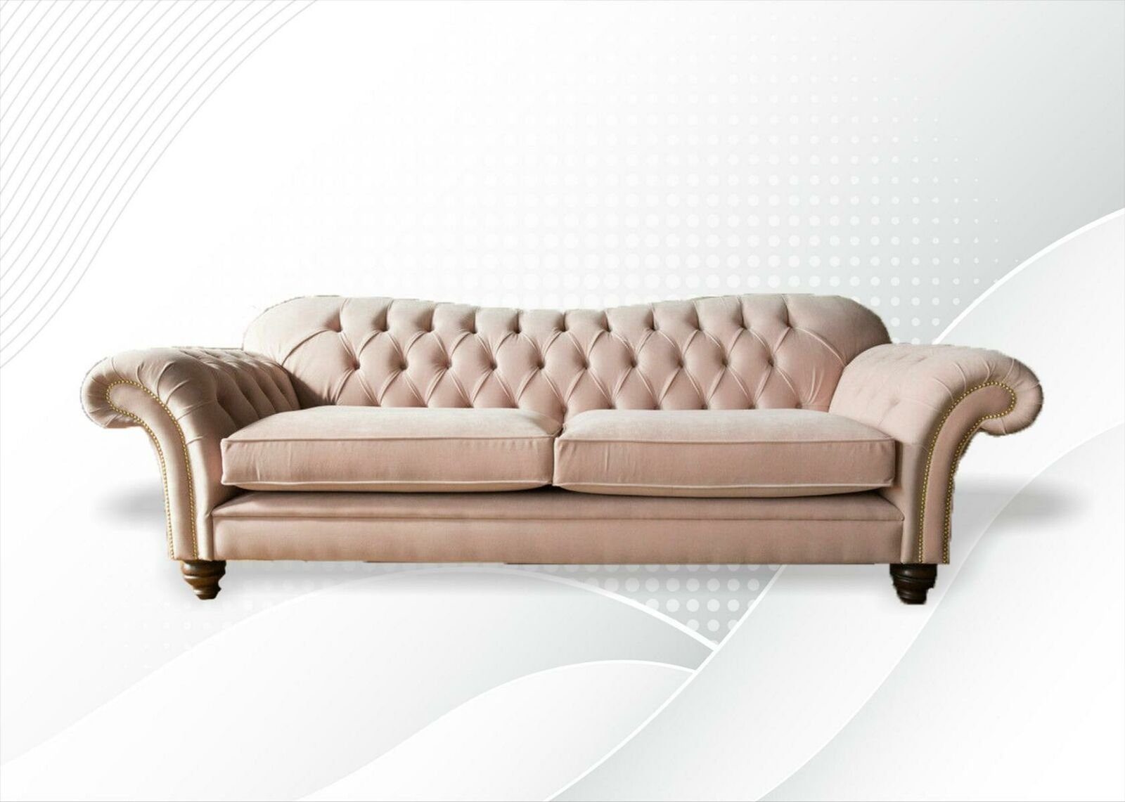 JVmoebel Chesterfield-Sofa, Chesterfield Pink Stoff Wohnzimmer Design Couchen Polster Sofa Sofas