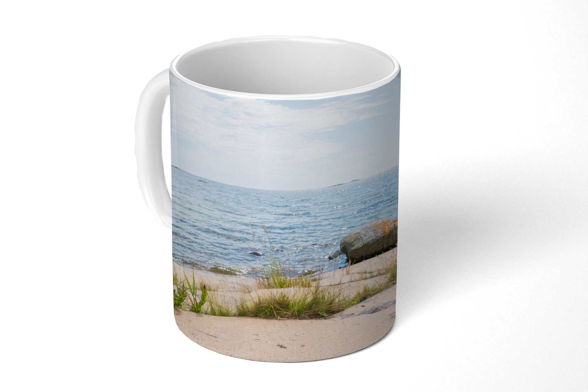 MuchoWow Tasse Strand - Meer - Kieselsteine, Keramik, Kaffeetassen, Teetasse, Becher, Teetasse, Geschenk