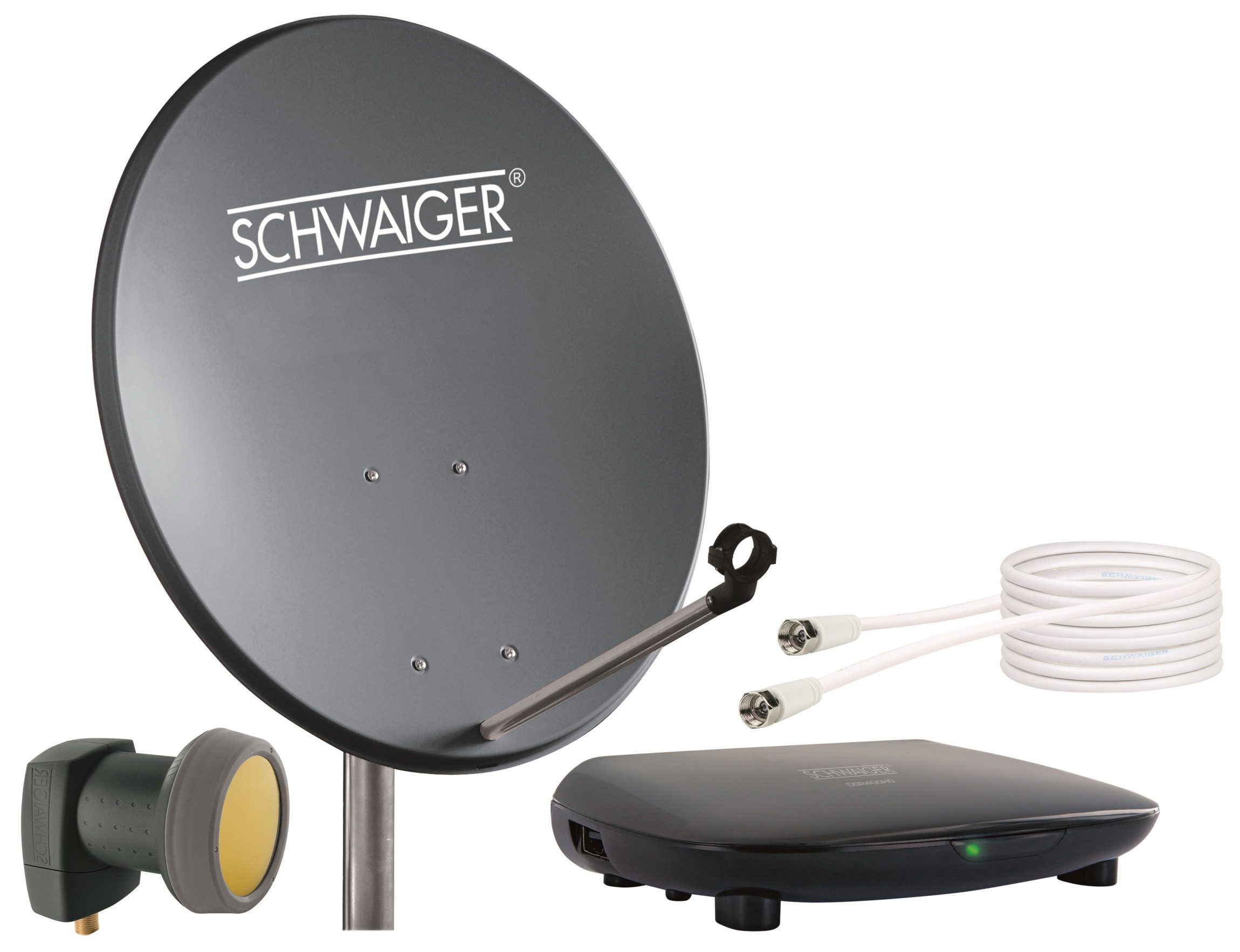 Schwaiger 719765 SAT-Antenne (55 cm, Stahl, Single LNB, anthrazit)