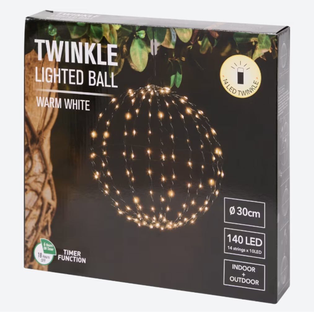 ZD Trading LED-Lichterkette Lichtkugel 14 Draht 140 LED 30 cm warmweiss in günstig online kaufen
