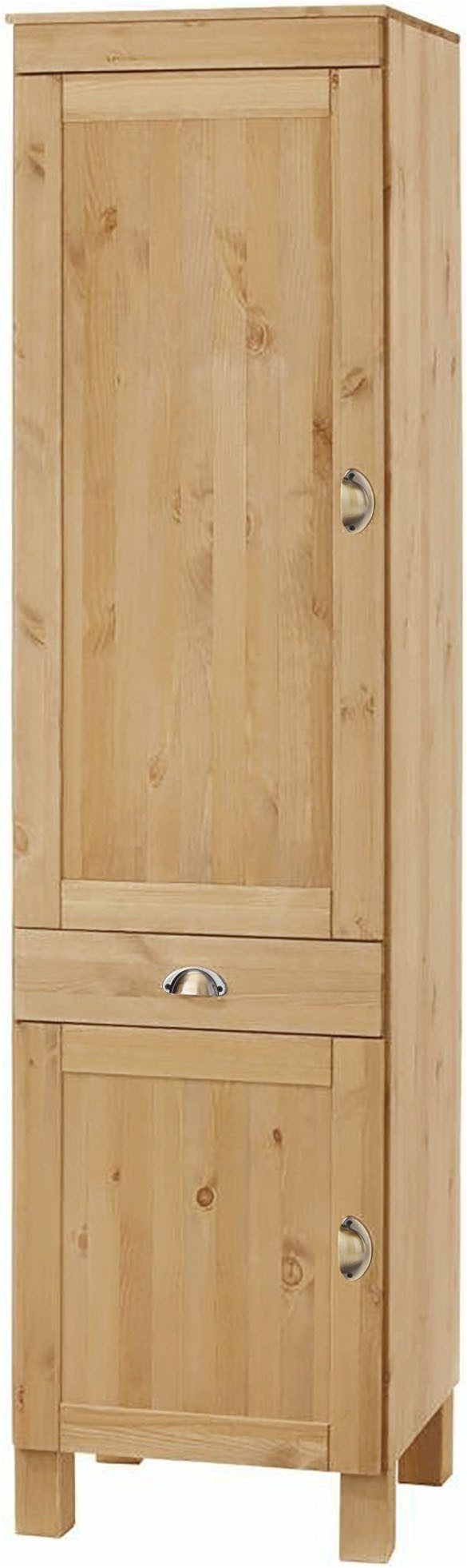 Home affaire Hochschrank Oslo 50 cm breit, in 2 Tiefen, 2 Türen, 1 Schublade, aus massiver Kiefer