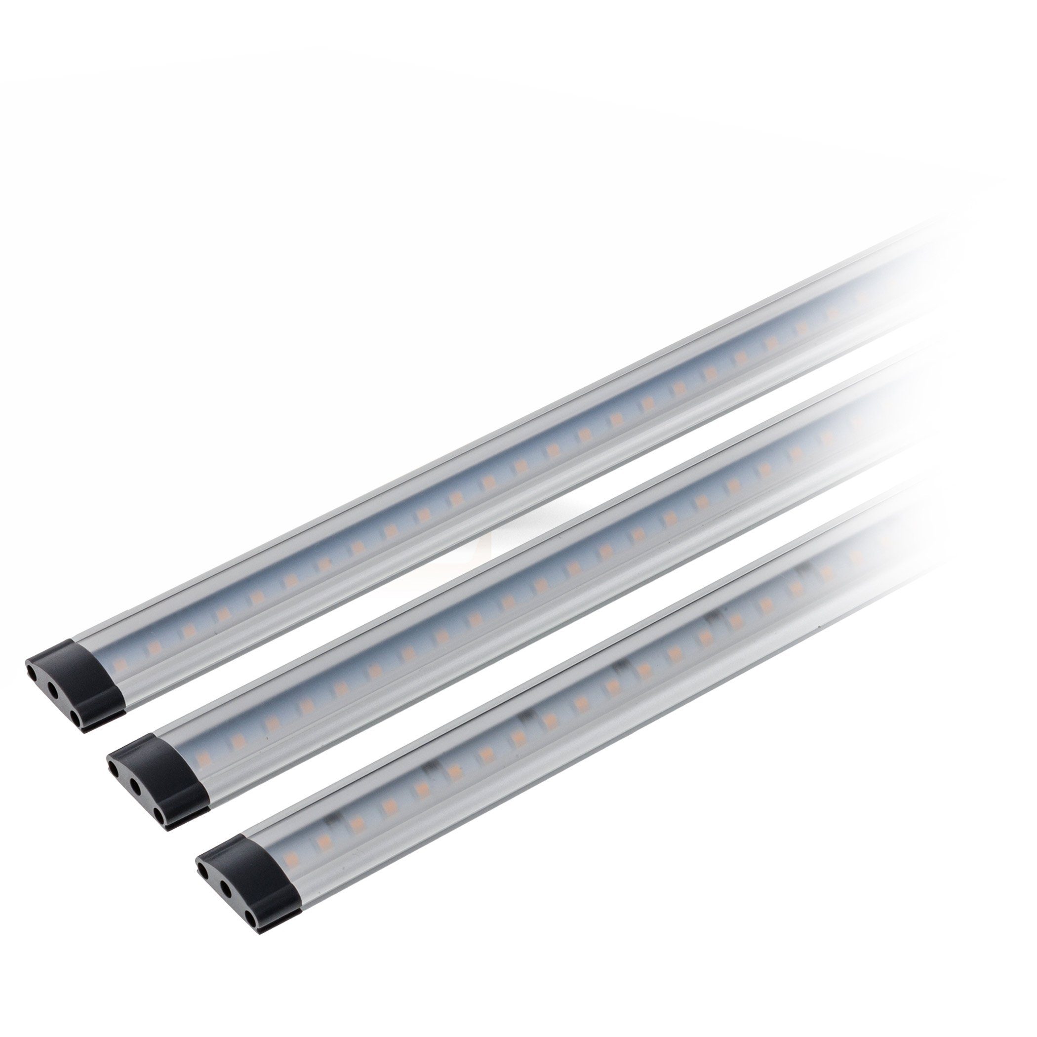 1250lm warmweiß, 30cm LED dimmbar Set, 17W 3er (Touch) Aufbauleuchte SEBSON Lichtleiste