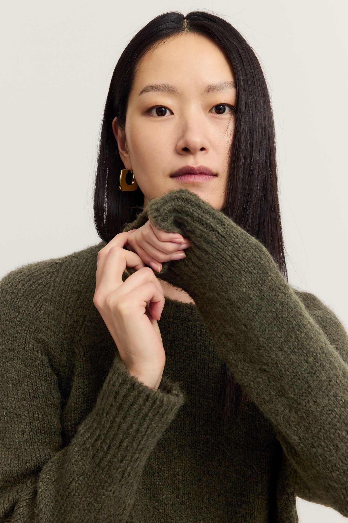 bugatti Rundhalspullover Normaler Schnitt aus Wollmix